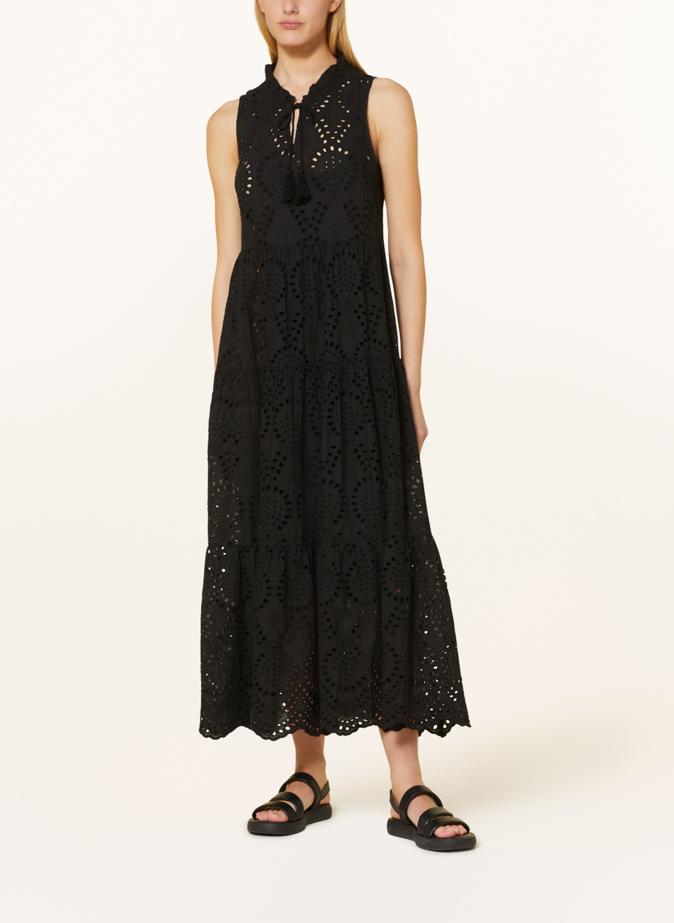 CARTOON Dress with broderie anglaise, Color: BLACK (Image 2)
