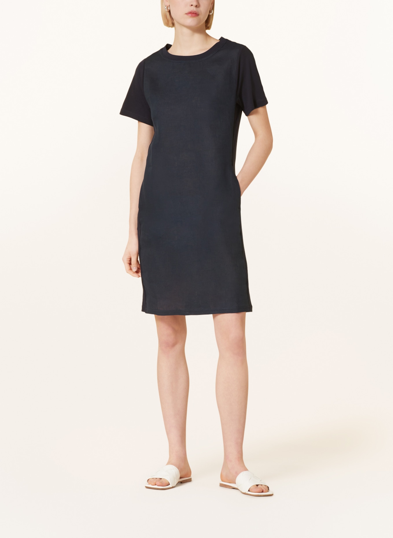 darling harbour Dress in mixed materials, Color: DARK BLUE (Image 2)
