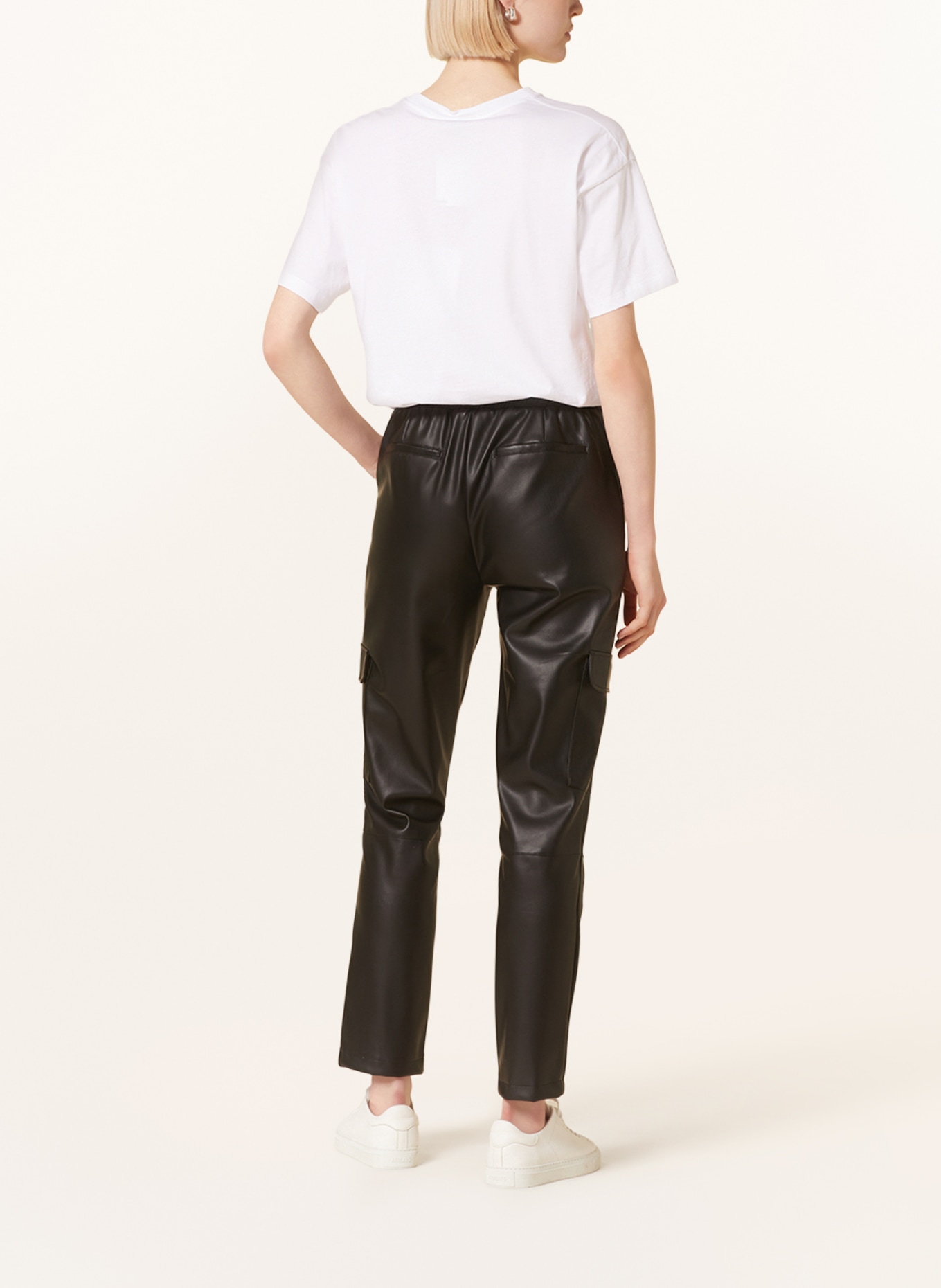 darling harbour Pants in jogger style in leather look, Color: SCHWARZ (Image 3)