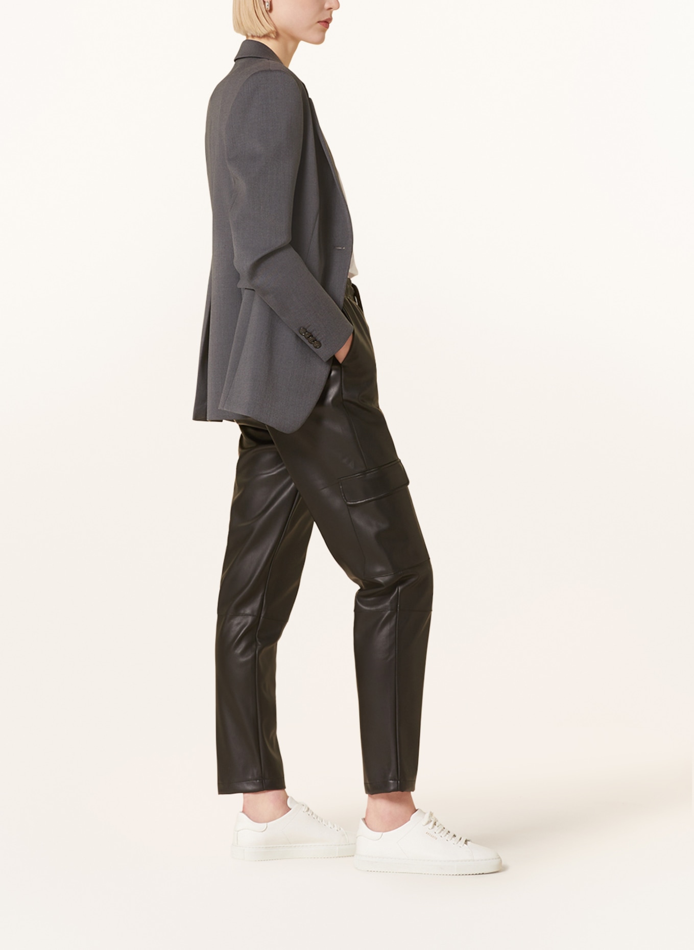 darling harbour Pants in jogger style in leather look, Color: SCHWARZ (Image 4)