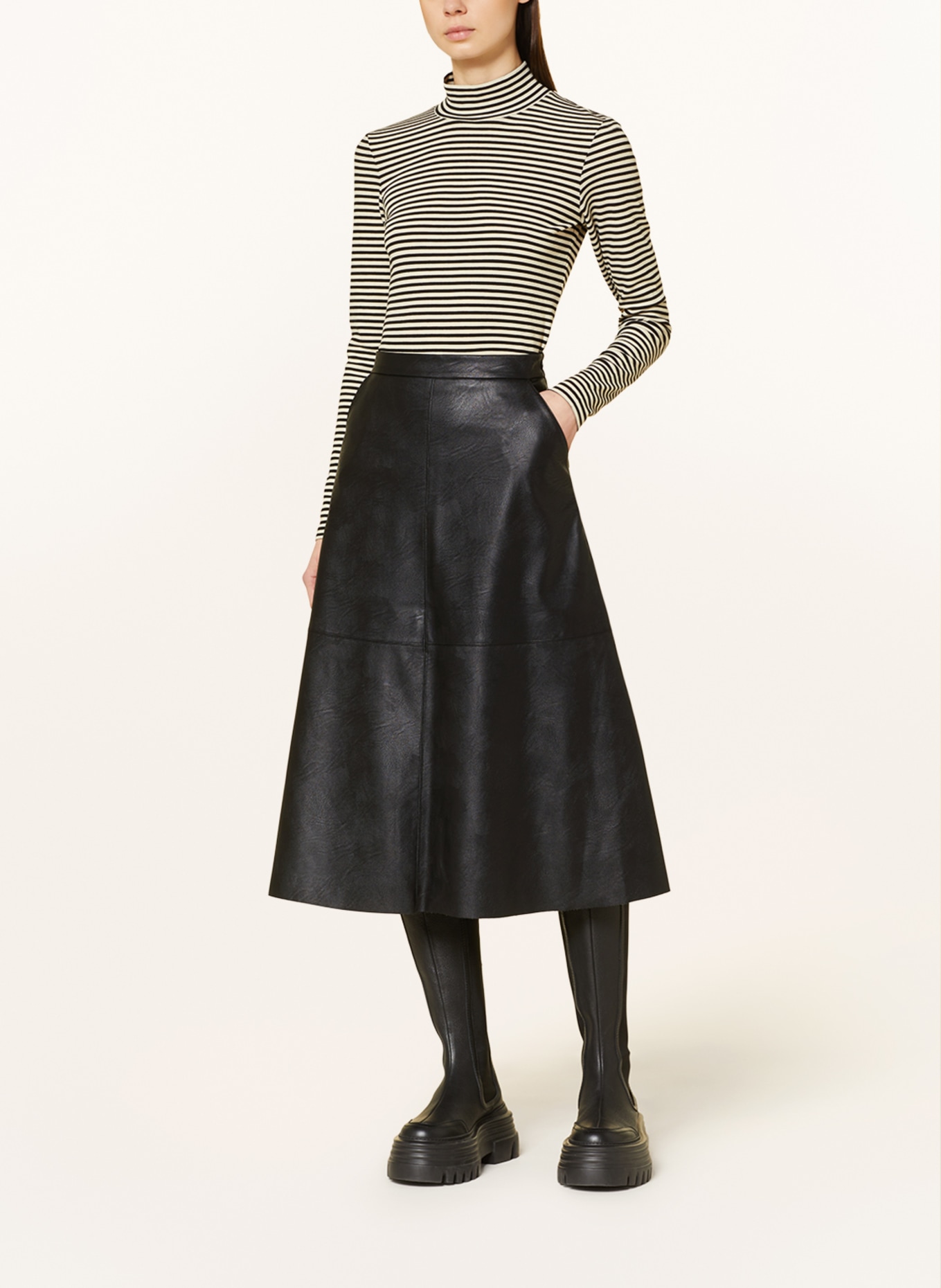 Herrlicher Skirt INALLA in leather look, Color: BLACK (Image 2)