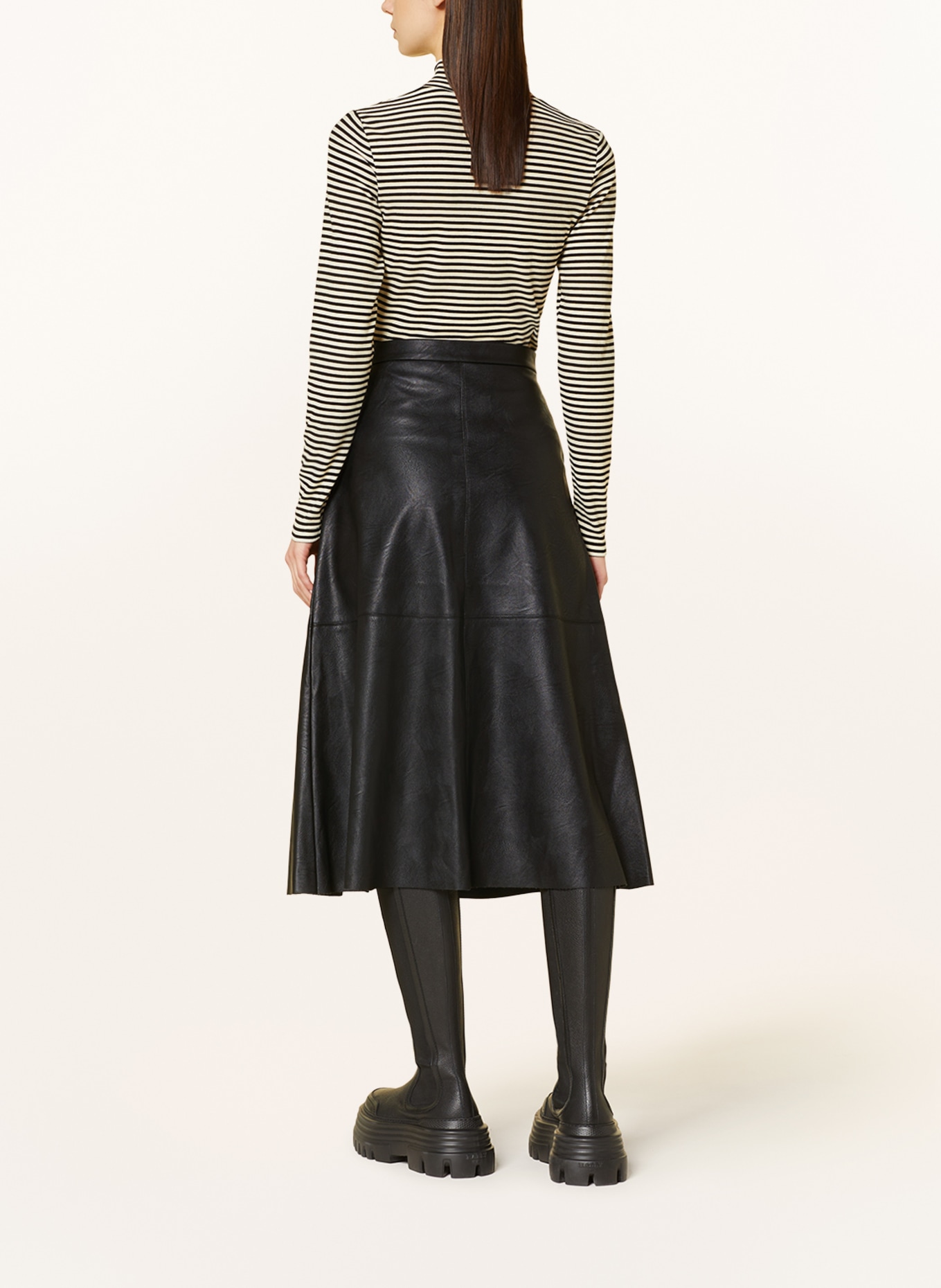 Herrlicher Skirt INALLA in leather look, Color: BLACK (Image 3)