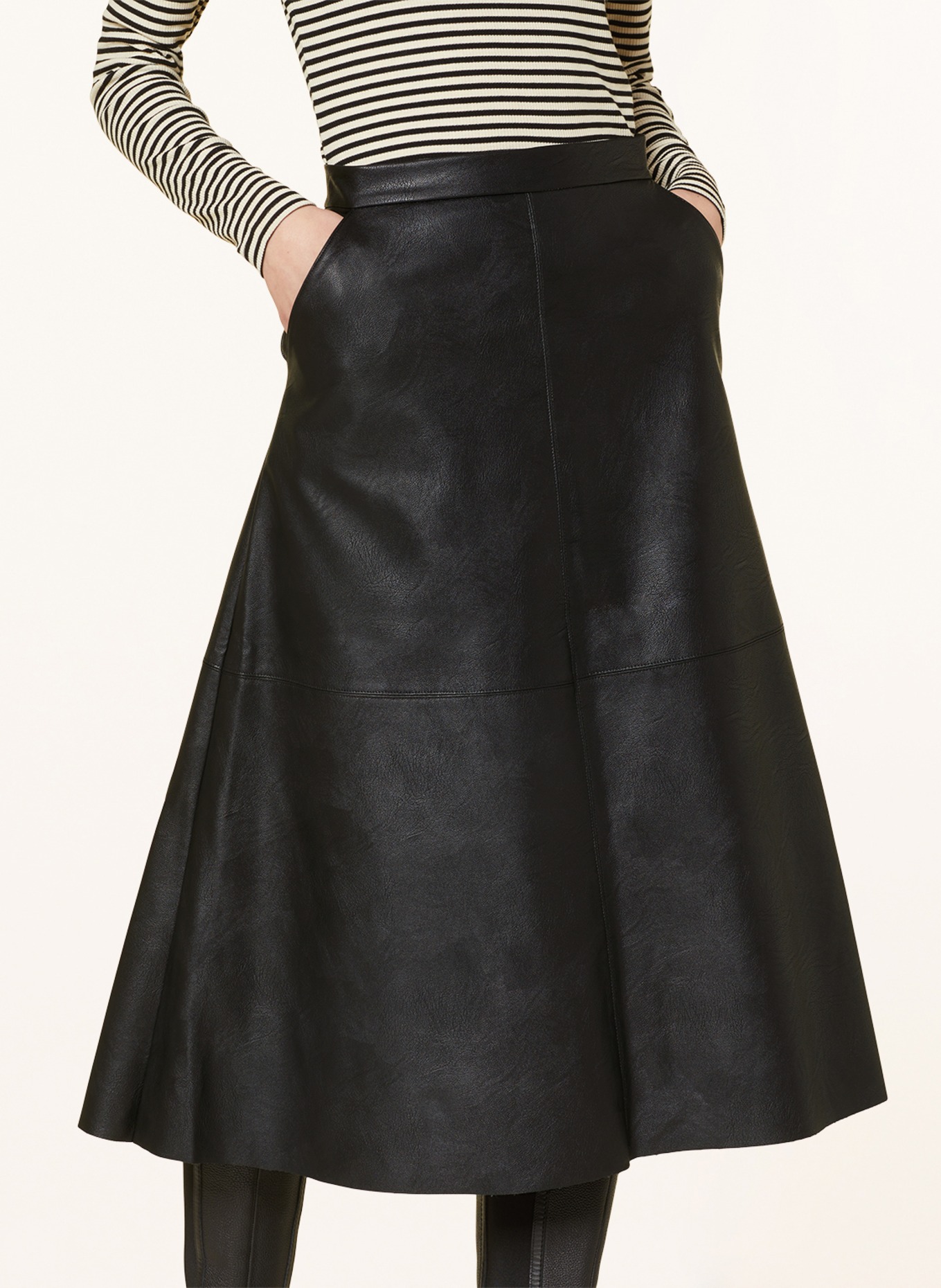 Herrlicher Skirt INALLA in leather look, Color: BLACK (Image 4)