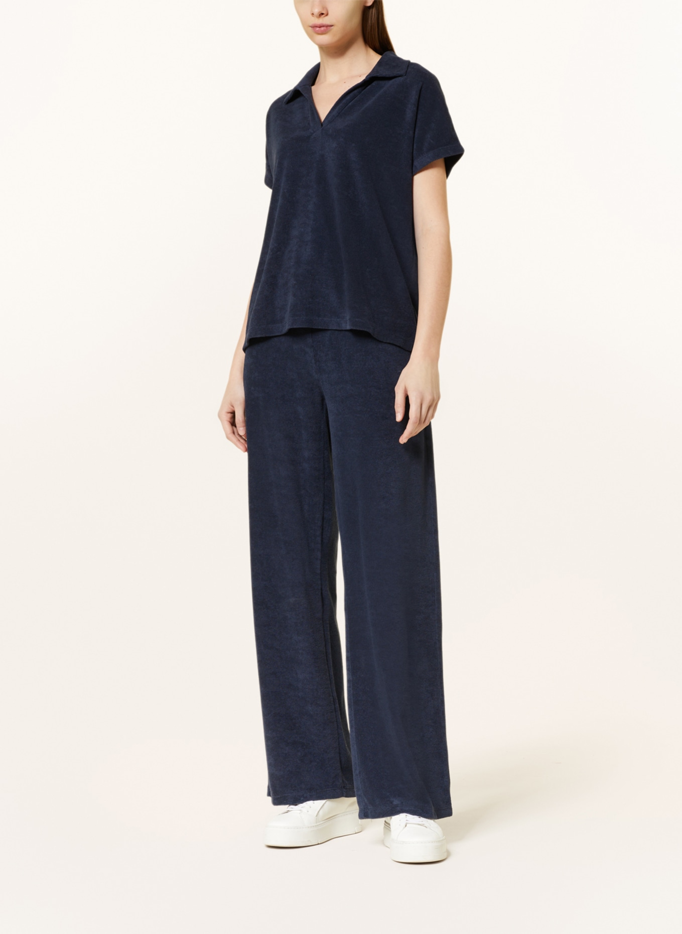 Juvia Terry trousers BABETTE, Color: DARK BLUE (Image 2)