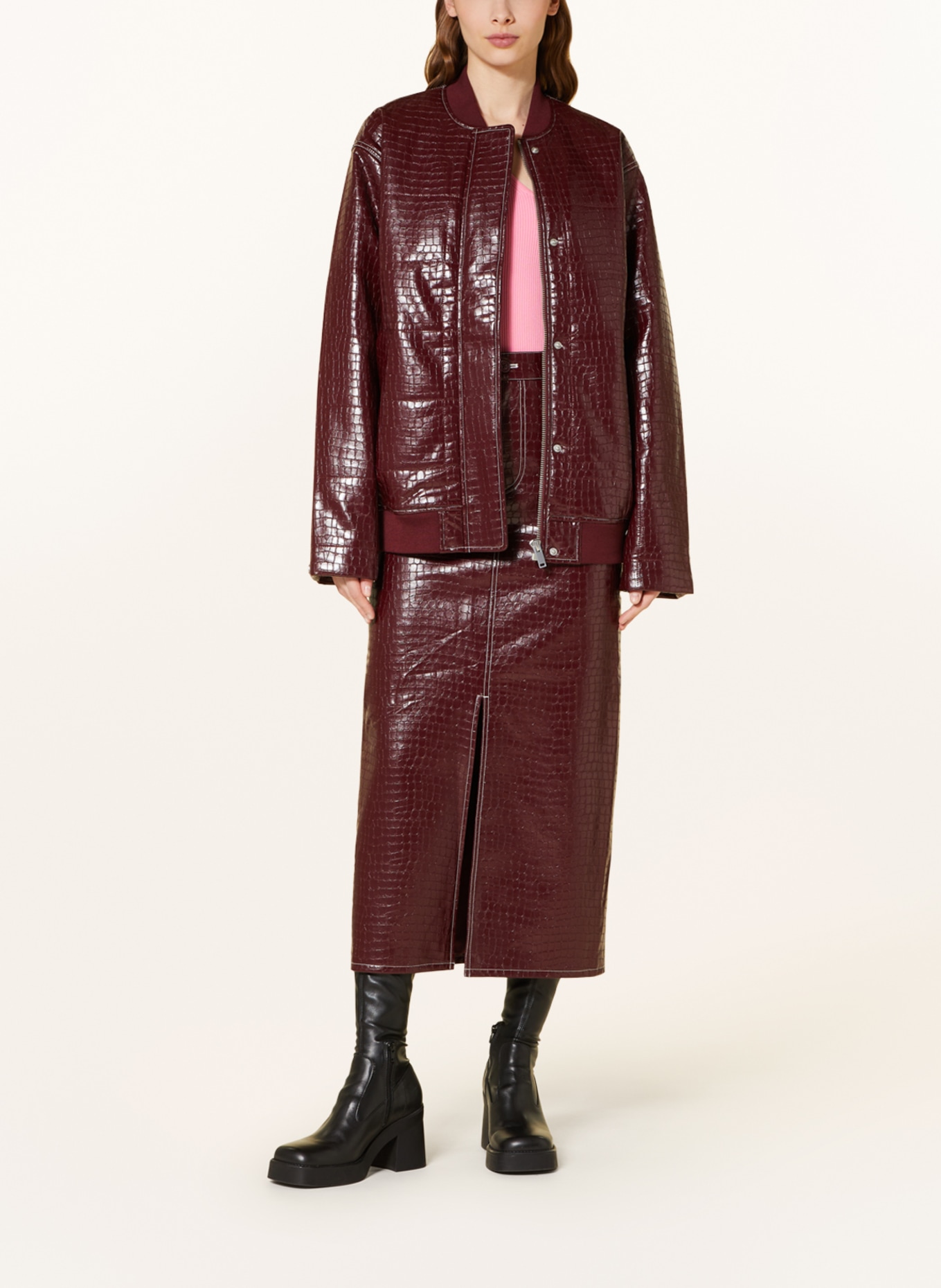 ENVII Jacket ENCRICKET in leather look, Color: DARK RED (Image 2)