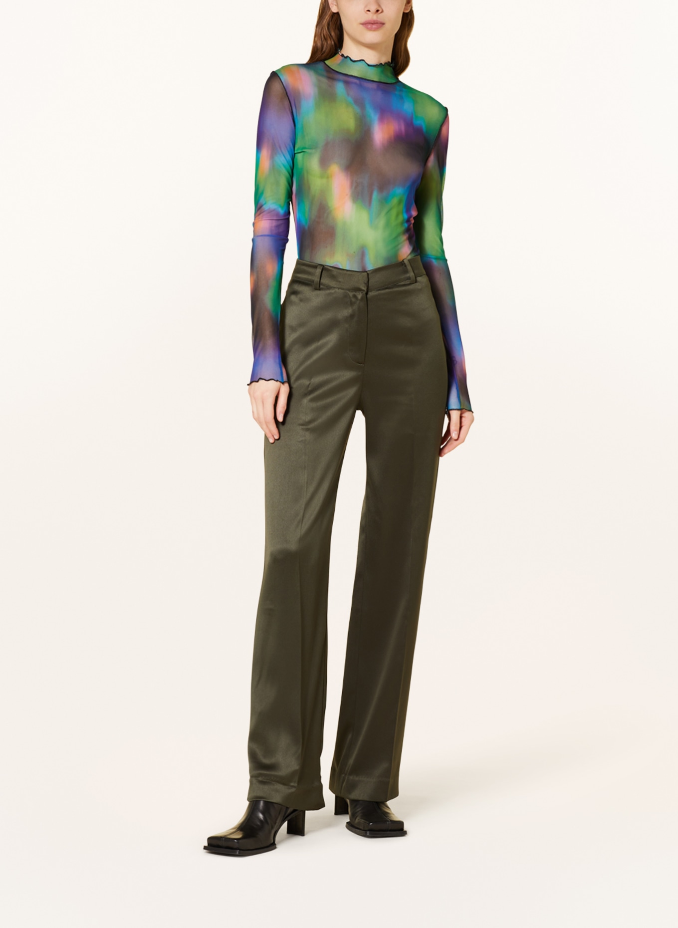 ENVII Long sleeve shirt ENSOFIE in mesh, Color: LIGHT GREEN/ BLUE/ BLACK (Image 2)
