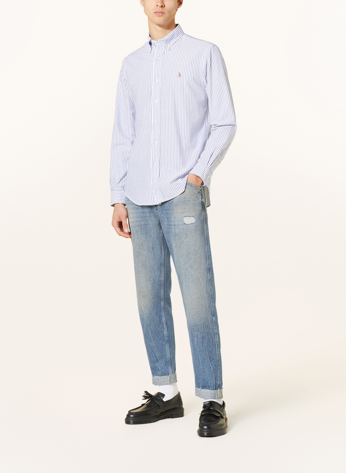 POLO RALPH LAUREN Hemd Custom Fit, Farbe: WEISS/ BLAU (Bild 2)