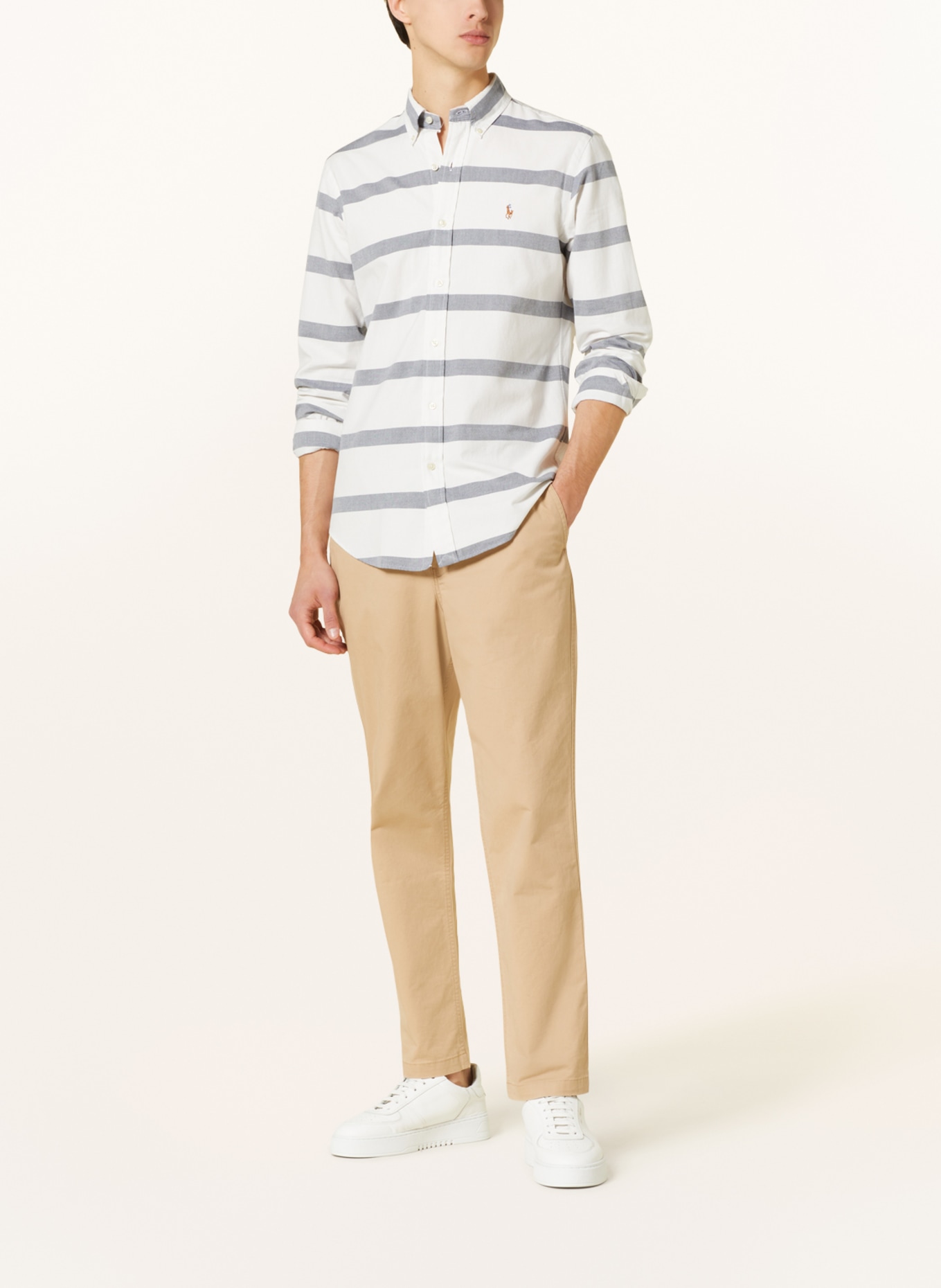 POLO RALPH LAUREN Hemd Custom Fit, Farbe: WEISS/ GRAU (Bild 2)