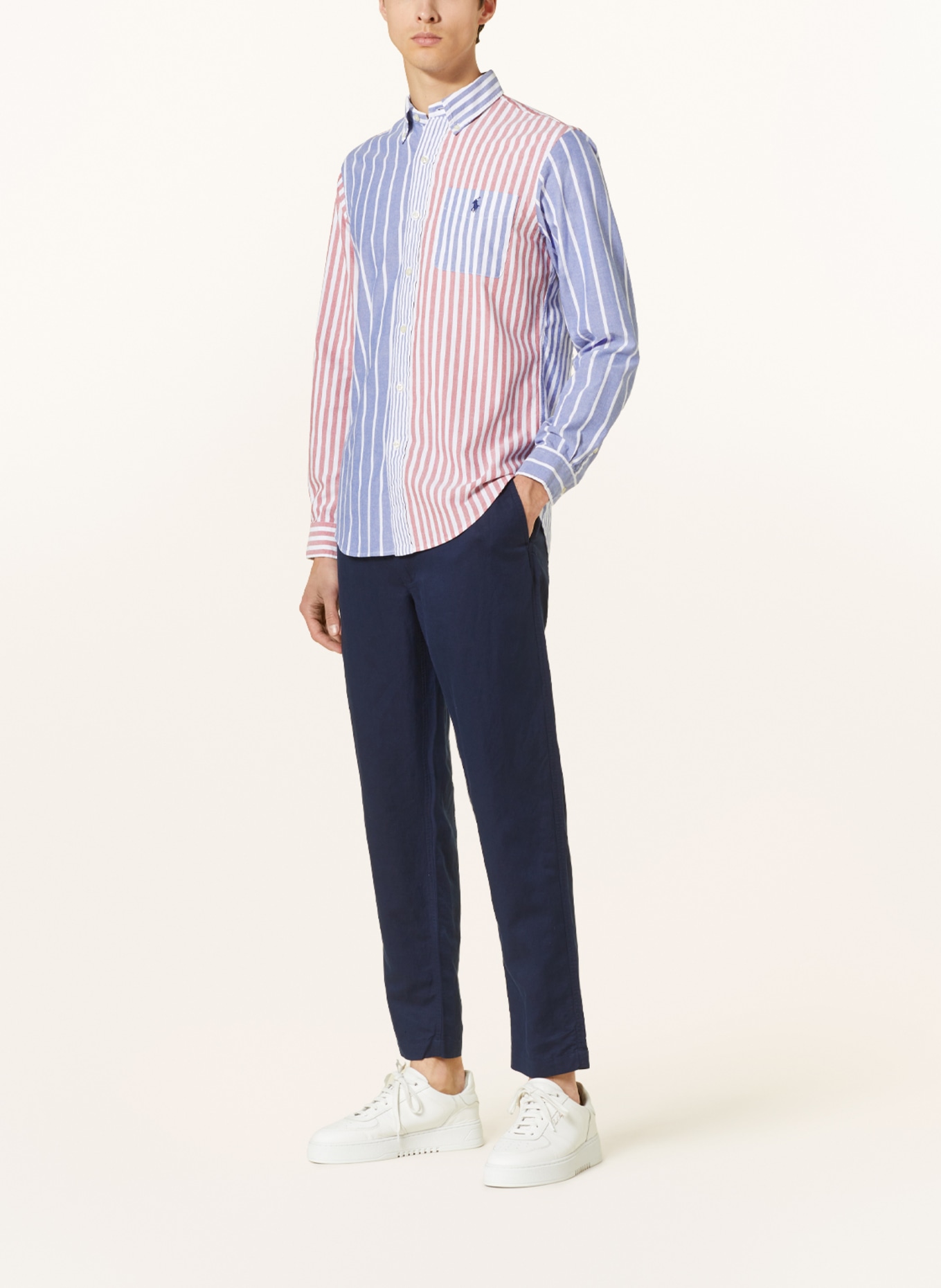 POLO RALPH LAUREN Hemd Custom Fit, Farbe: BLAU/ HELLROT/ WEISS (Bild 2)