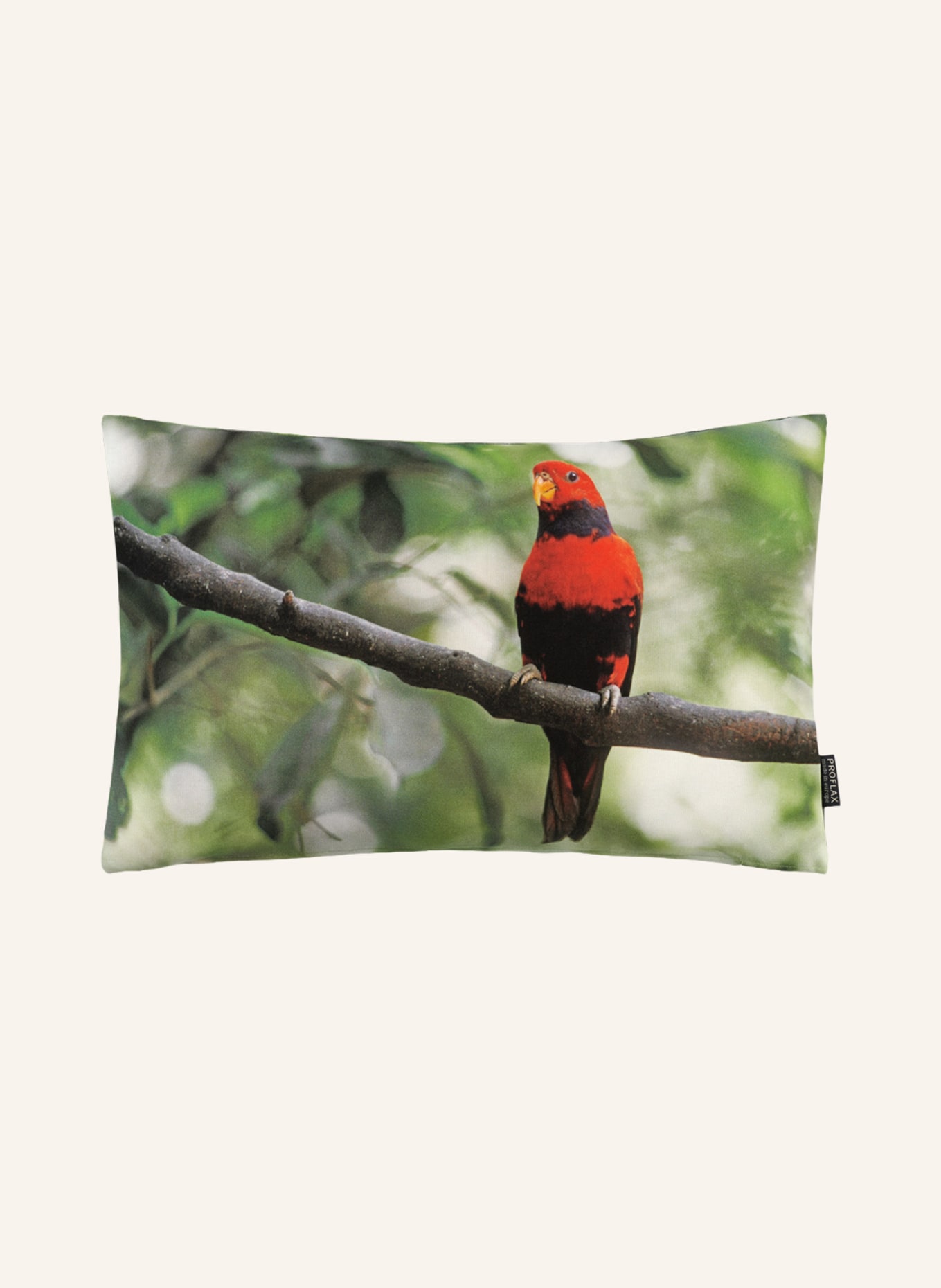 PROFLAX Decorative cushion cover LORY, Color: GREEN/ DARK GRAY/ ORANGE (Image 1)