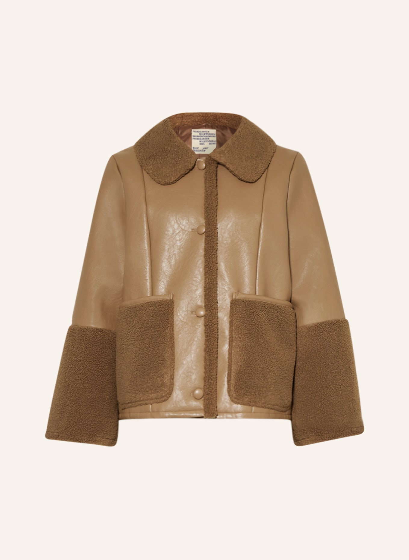 BAUM UND PFERDGARTEN Jacket BRIONA leather look with faux fur, Color: CAMEL (Image 1)