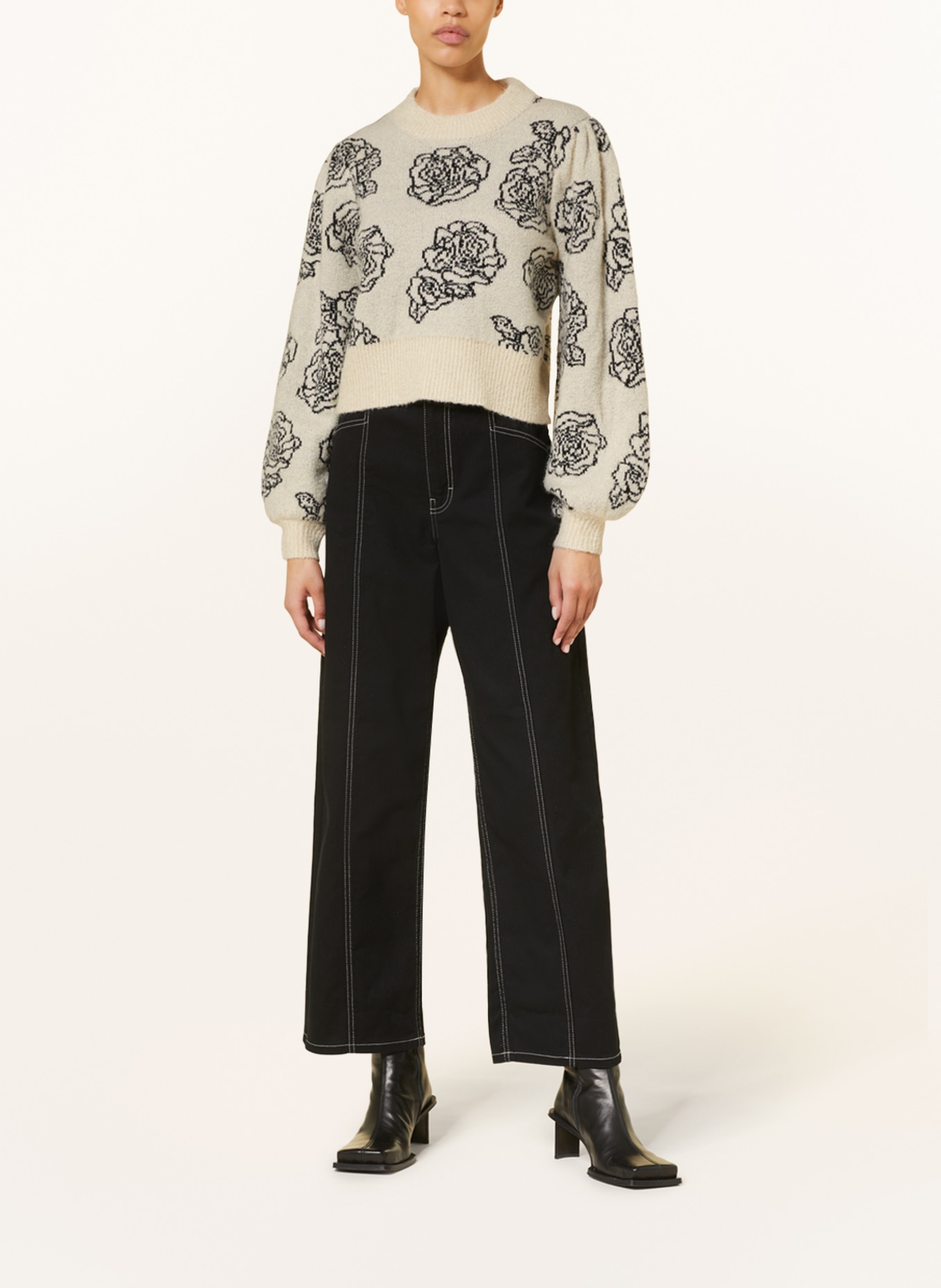 BAUM UND PFERDGARTEN Sweater CHERIKA, Color: CREAM/ BLACK (Image 2)
