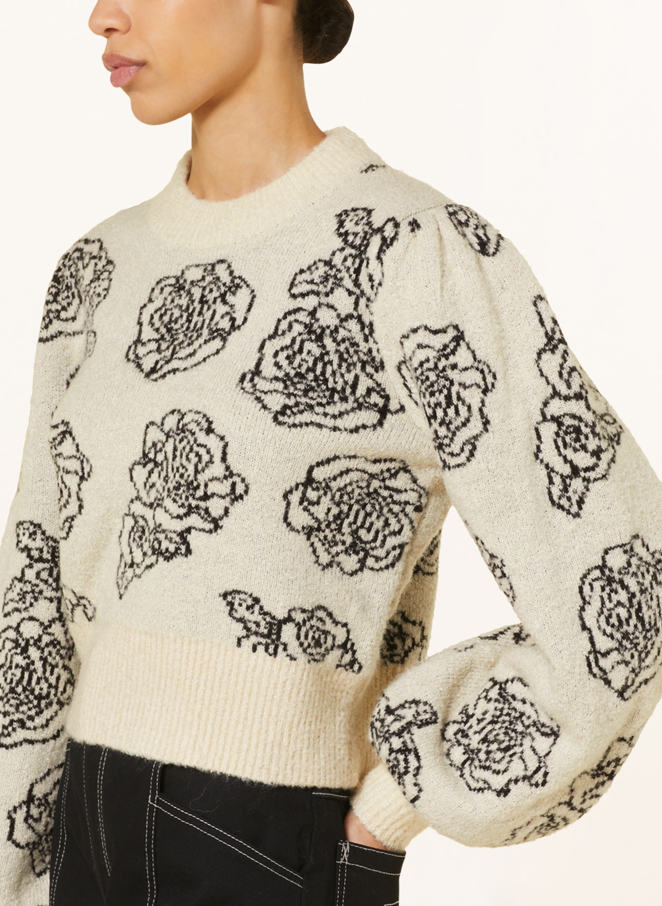 BAUM UND PFERDGARTEN Sweater CHERIKA, Color: CREAM/ BLACK (Image 4)