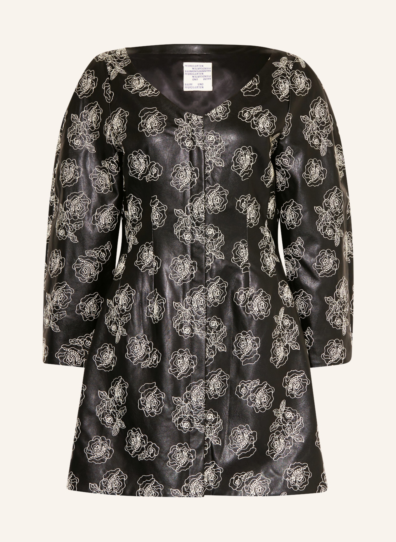BAUM UND PFERDGARTEN Dress AROHI in leather look, Color: BLACK/ WHITE (Image 1)