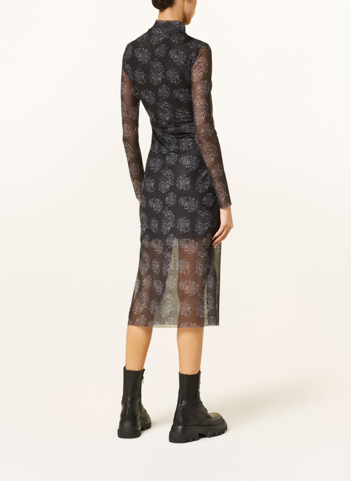 BAUM UND PFERDGARTEN Mesh-Kleid JOLAIN, Farbe: SCHWARZ/ WEISS (Bild 3)