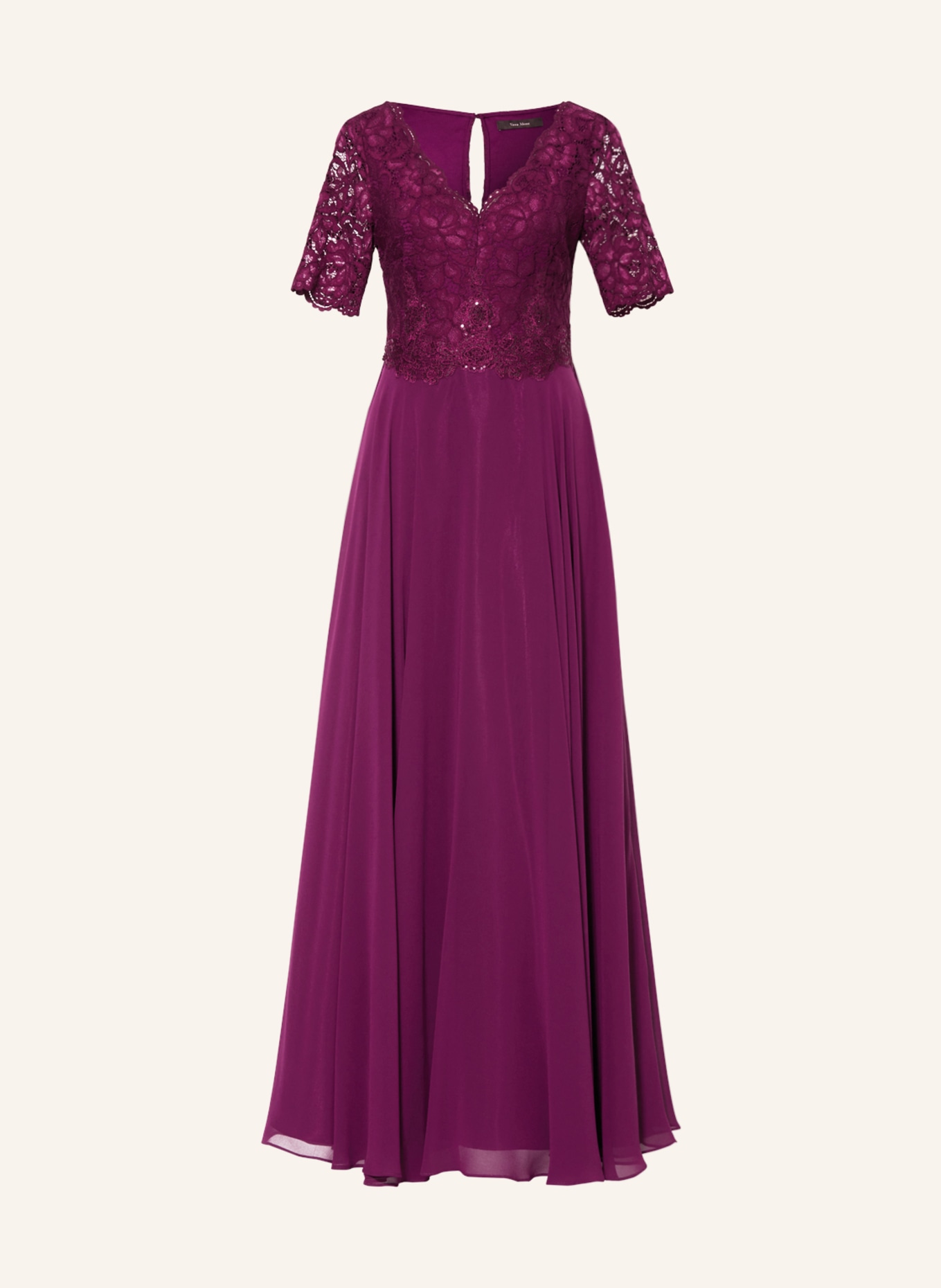 Vera Mont Evening dress with 3/4 sleeve and lace, Color: FUCHSIA (Image 1)