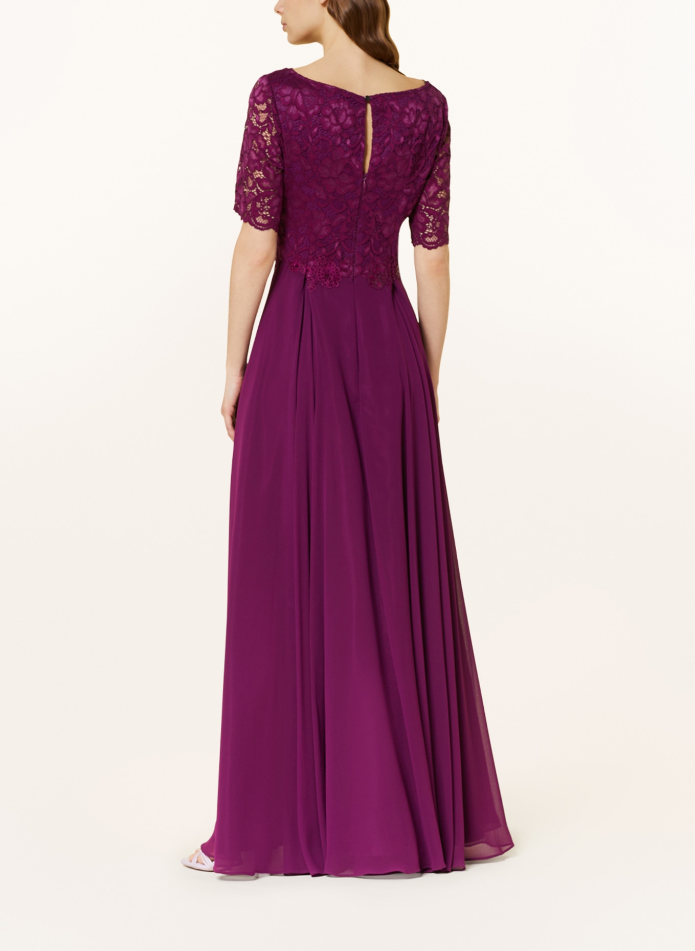 Vera Mont Evening dress with 3/4 sleeve and lace, Color: FUCHSIA (Image 3)