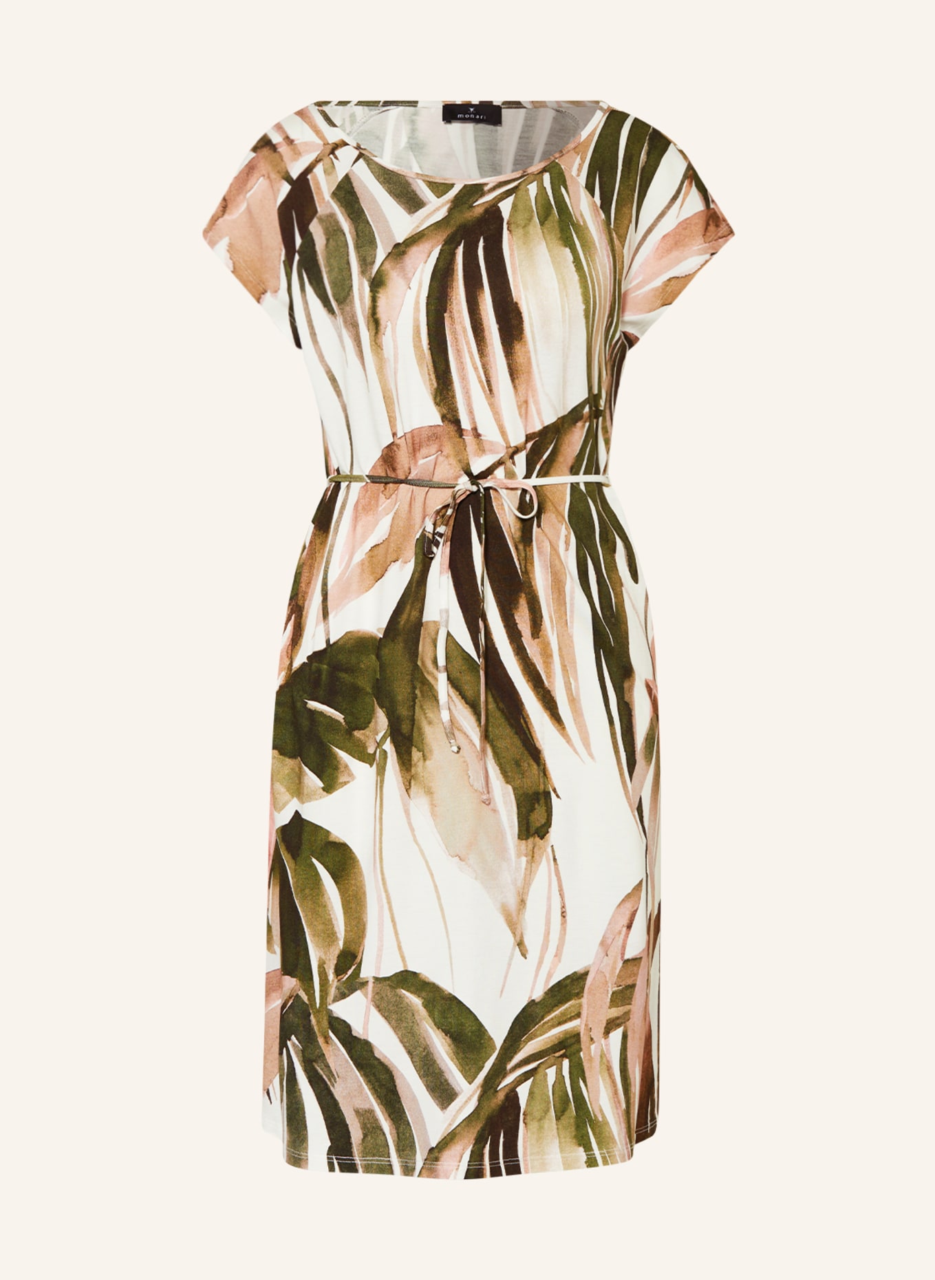 monari Jersey dress, Color: KHAKI/ WHITE/ ROSE (Image 1)