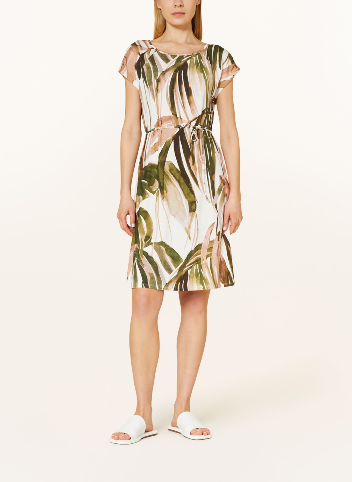 monari Jersey dress, Color: KHAKI/ WHITE/ ROSE (Image 2)