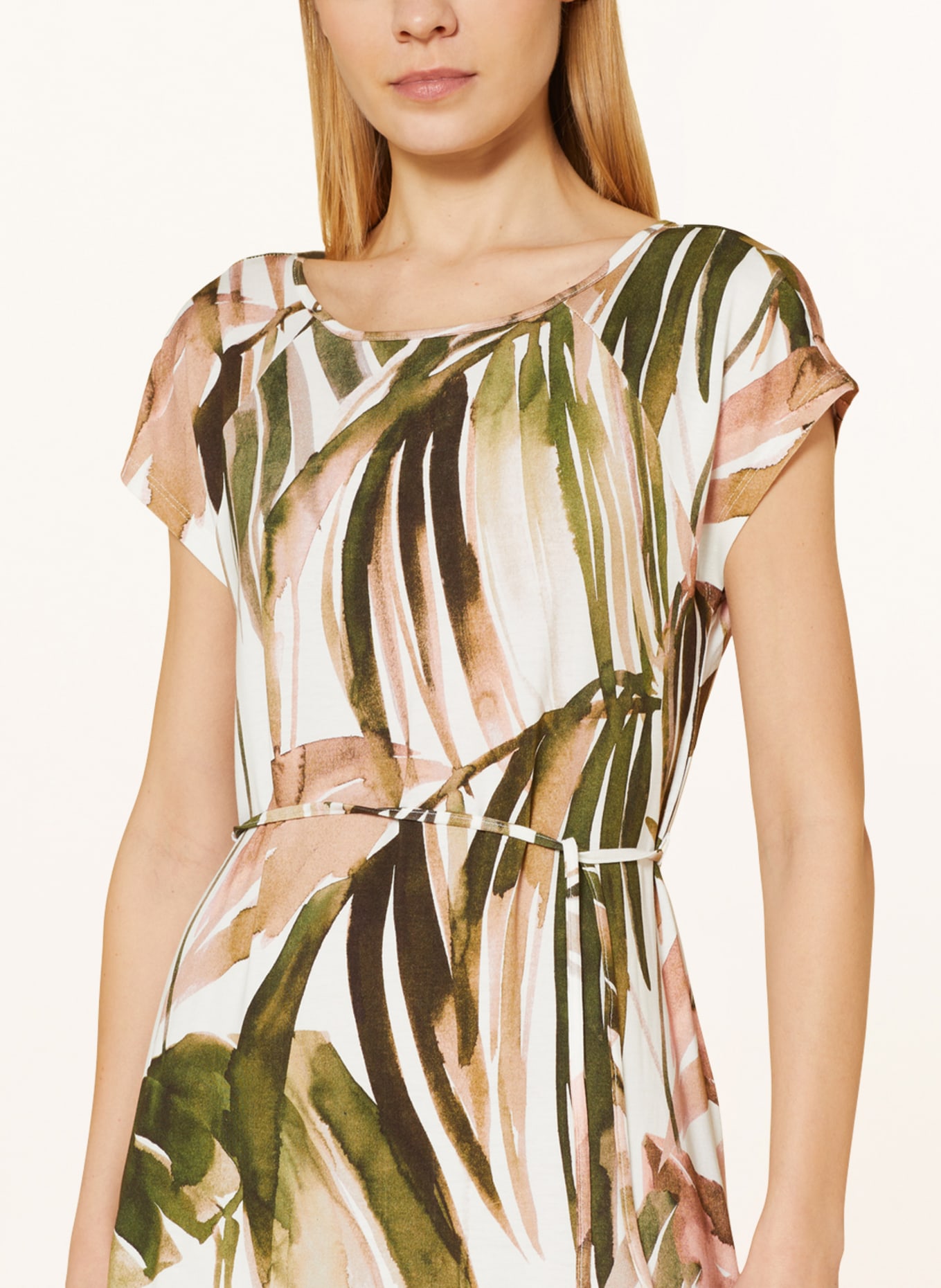 monari Jersey dress, Color: KHAKI/ WHITE/ ROSE (Image 4)
