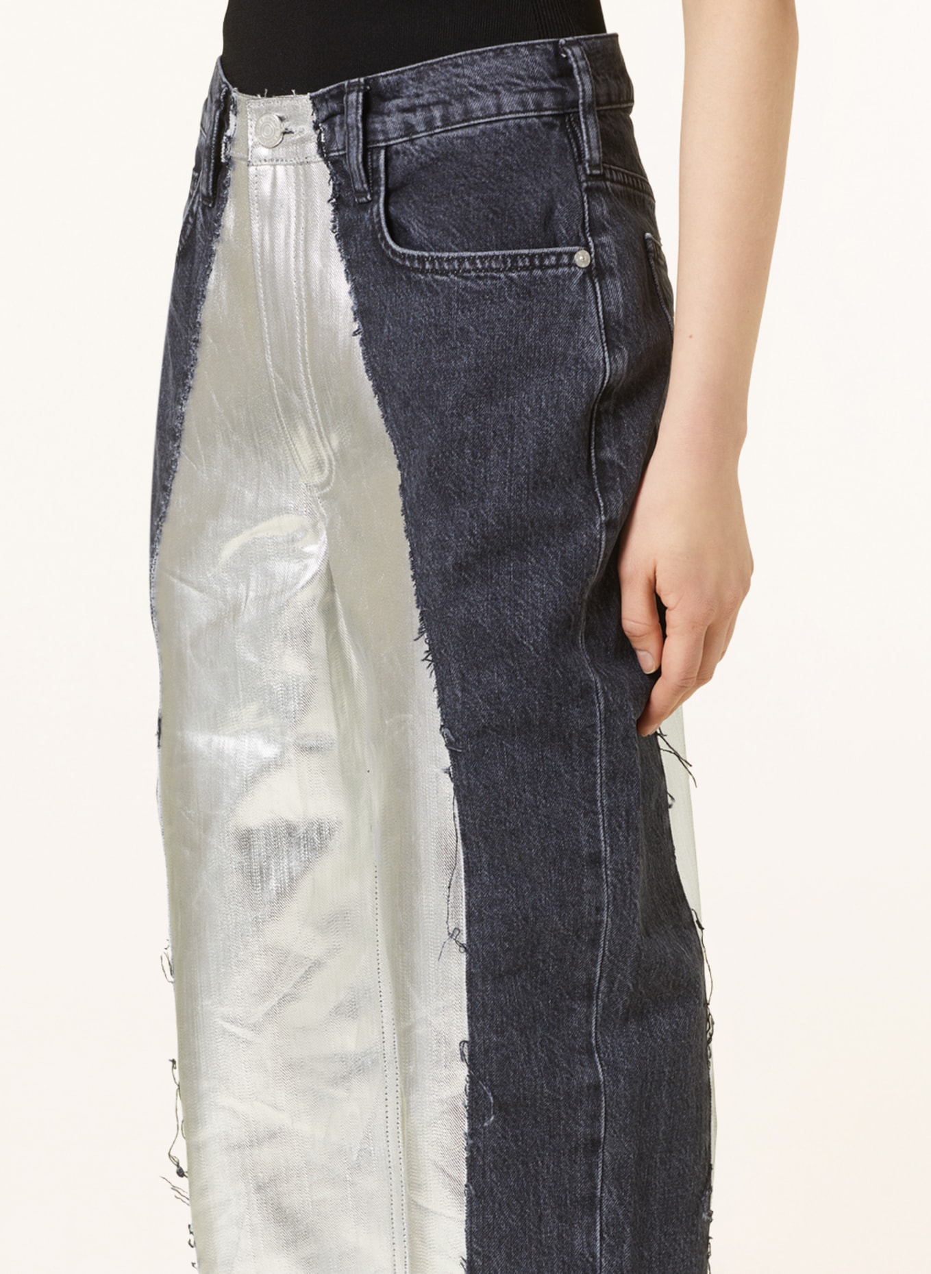 FRAME Straight Jeans, Farbe: ORSC ORBITAL/SILVER CHROME (Bild 5)