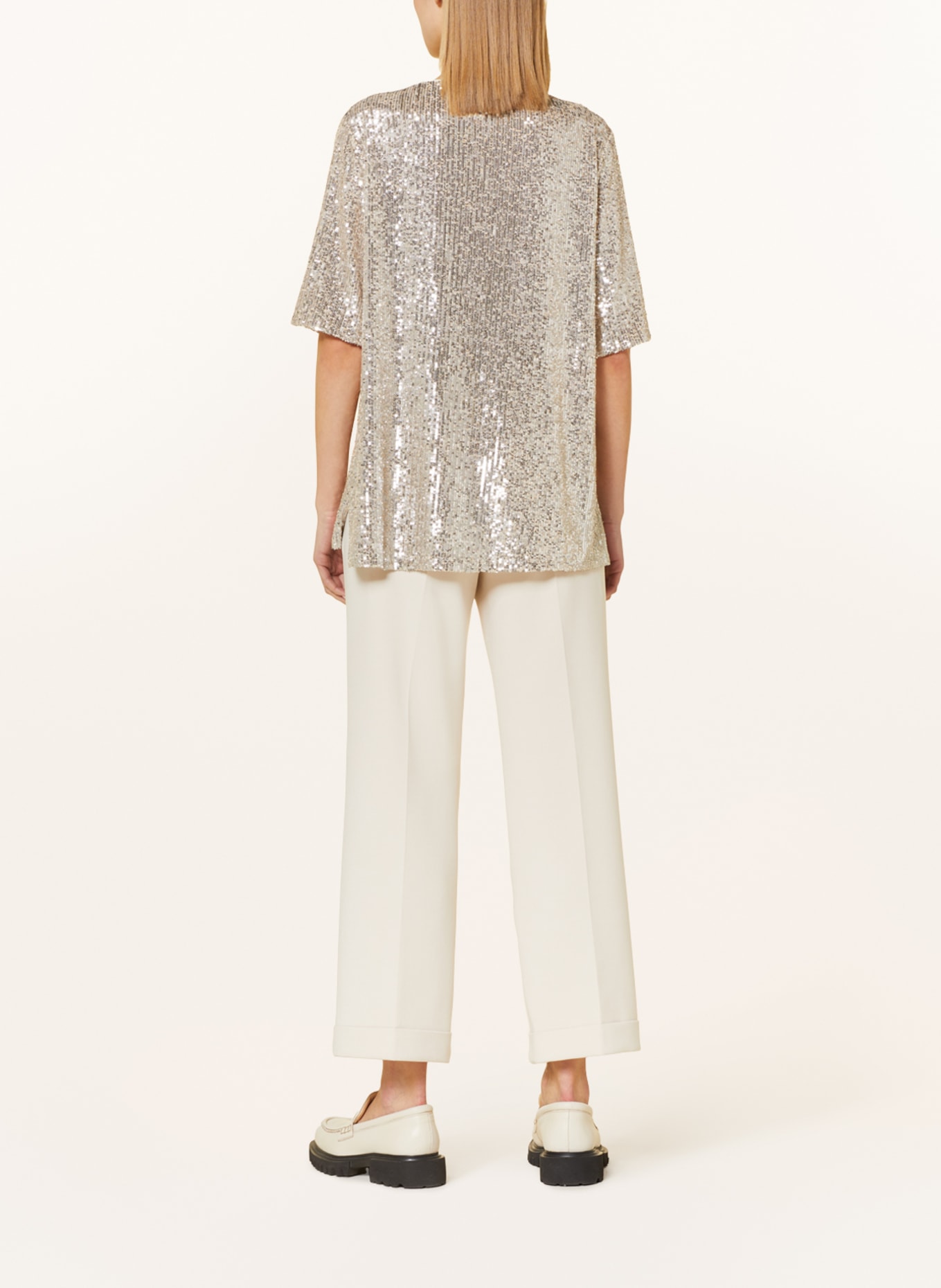 Vera Mont Shirt blouse with sequins, Color: SILVER (Image 3)