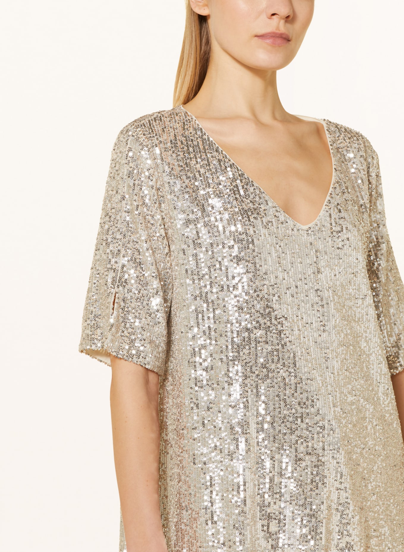 Vera Mont Shirt blouse with sequins, Color: SILVER (Image 4)