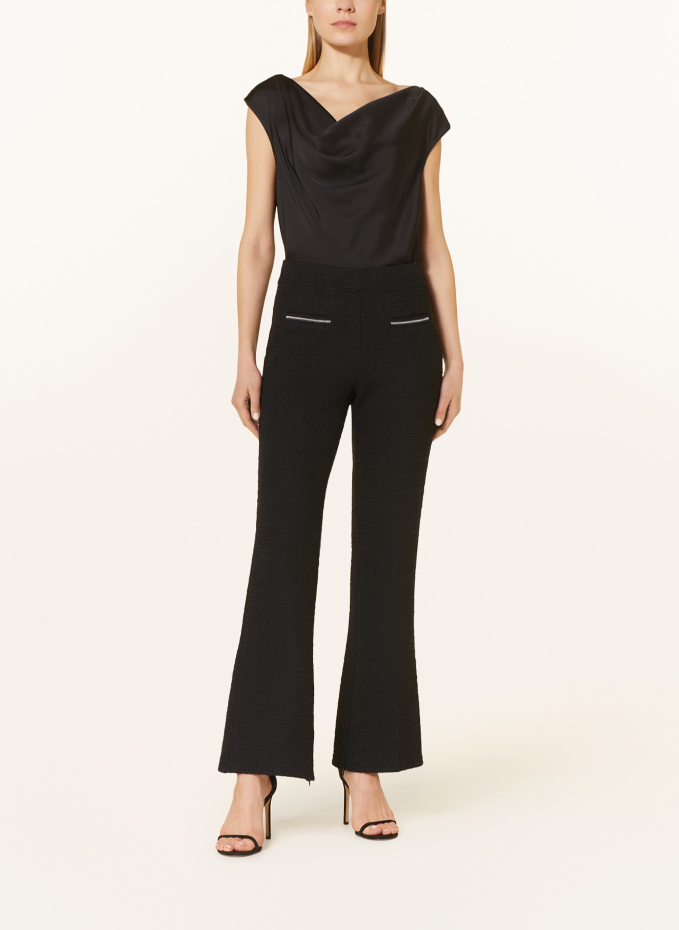 Vera Mont Blouse top in mixed materials, Color: BLACK (Image 2)