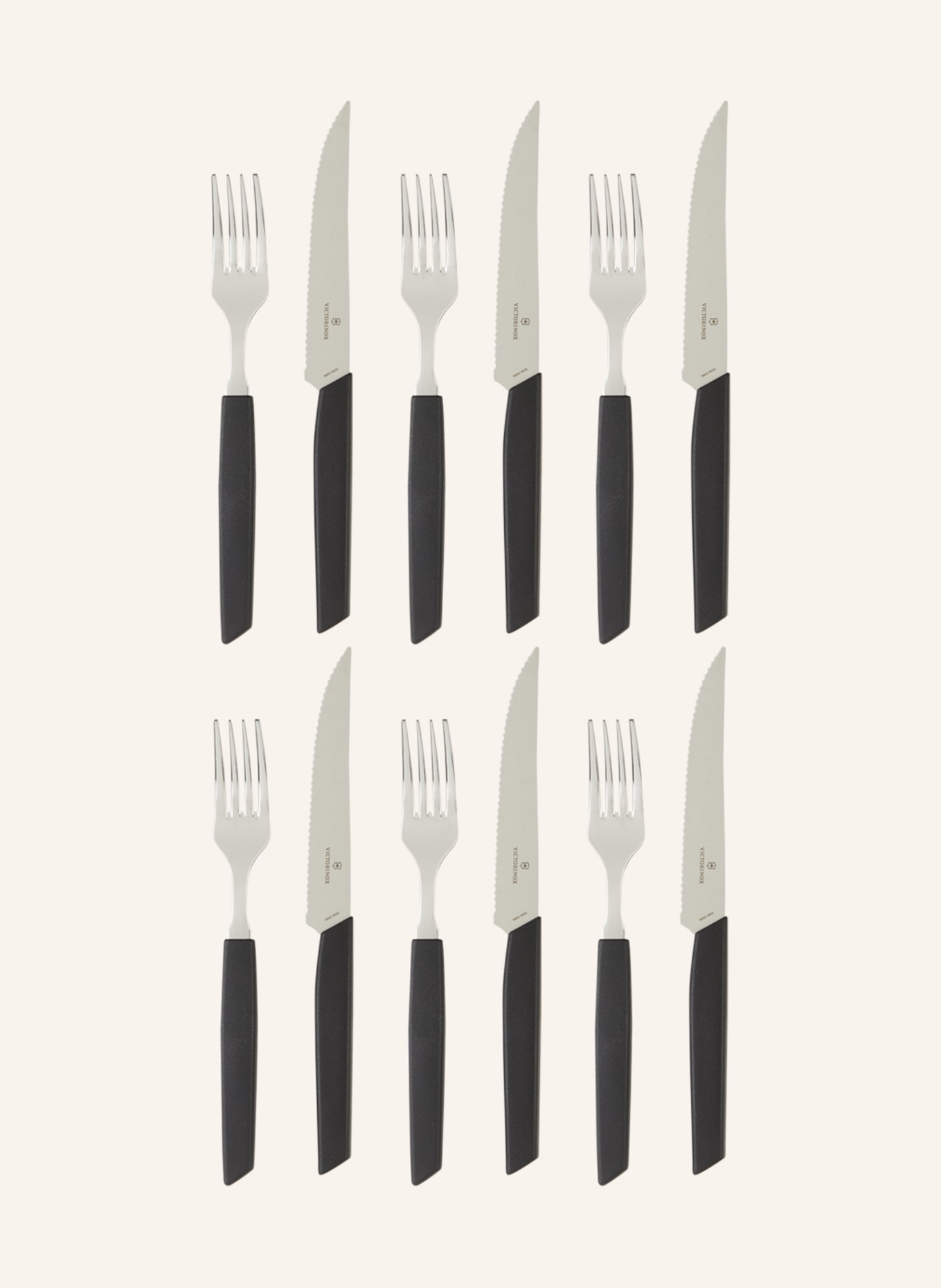 VICTORINOX 12-piece Cutlery set SWISS MODERN, Color: BLACK (Image 1)