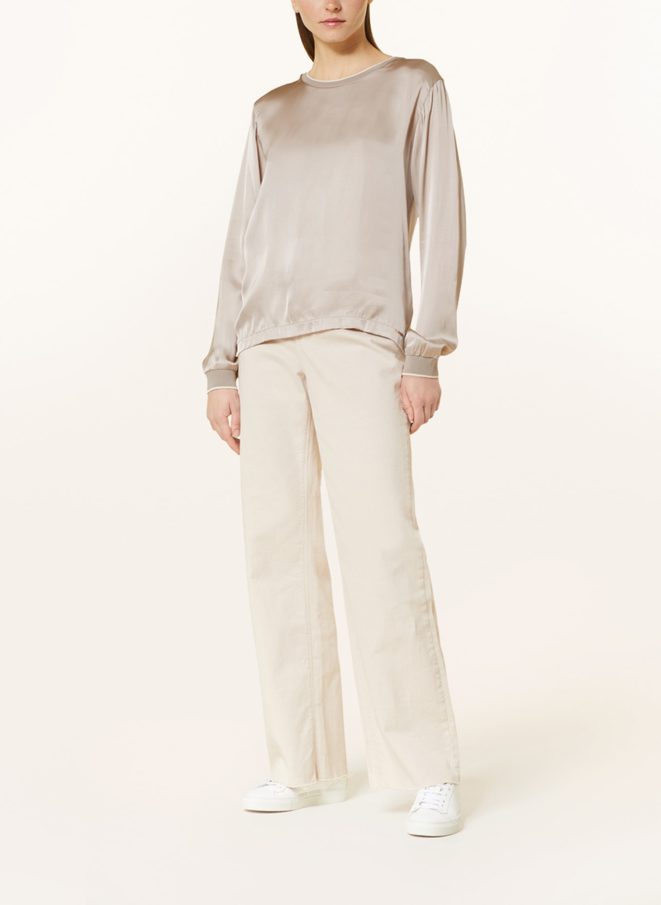 CINQUE Shirt blouse CIPALINA in mixed materials, Color: BEIGE (Image 2)