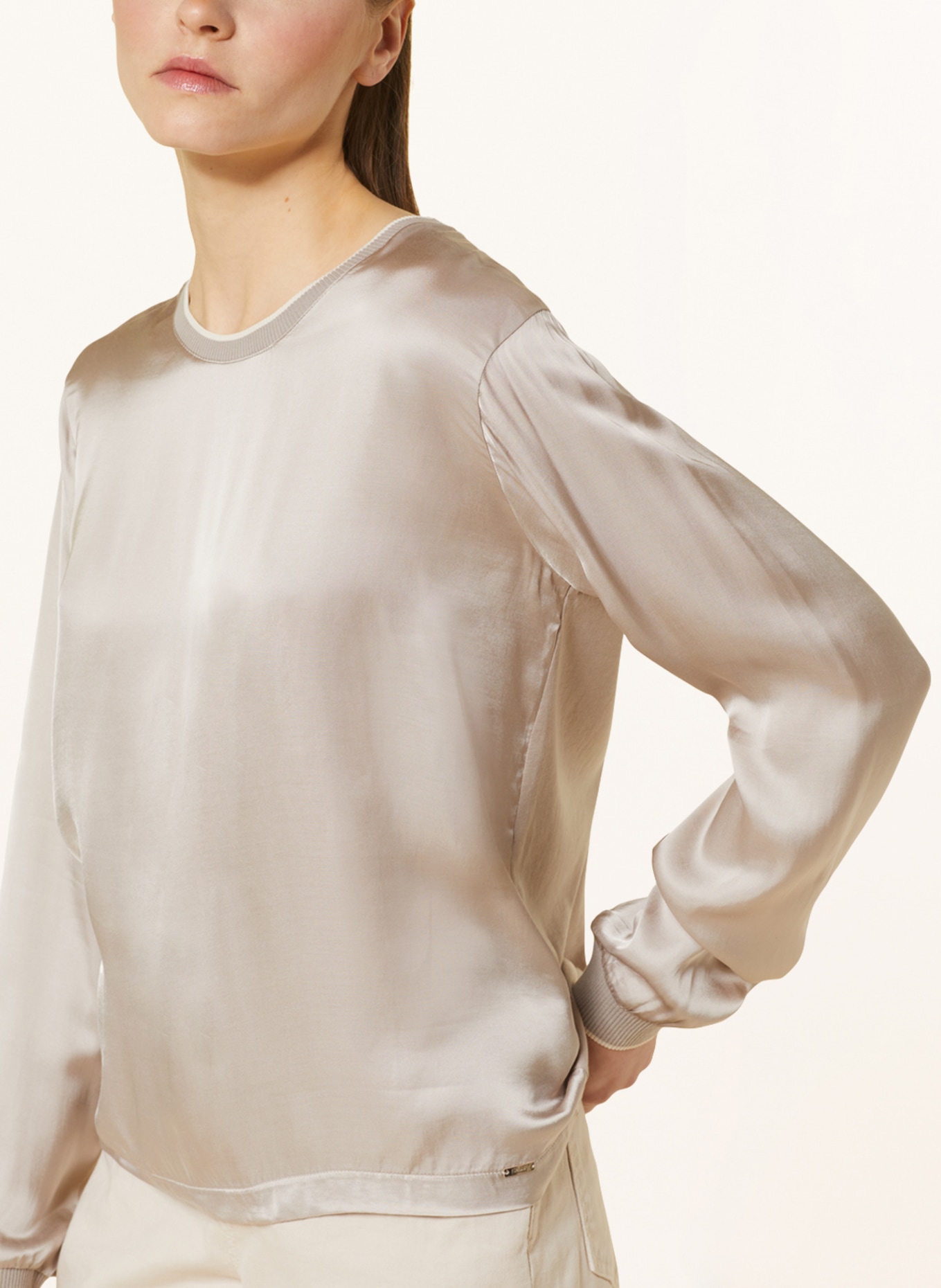 CINQUE Shirt blouse CIPALINA in mixed materials, Color: BEIGE (Image 4)