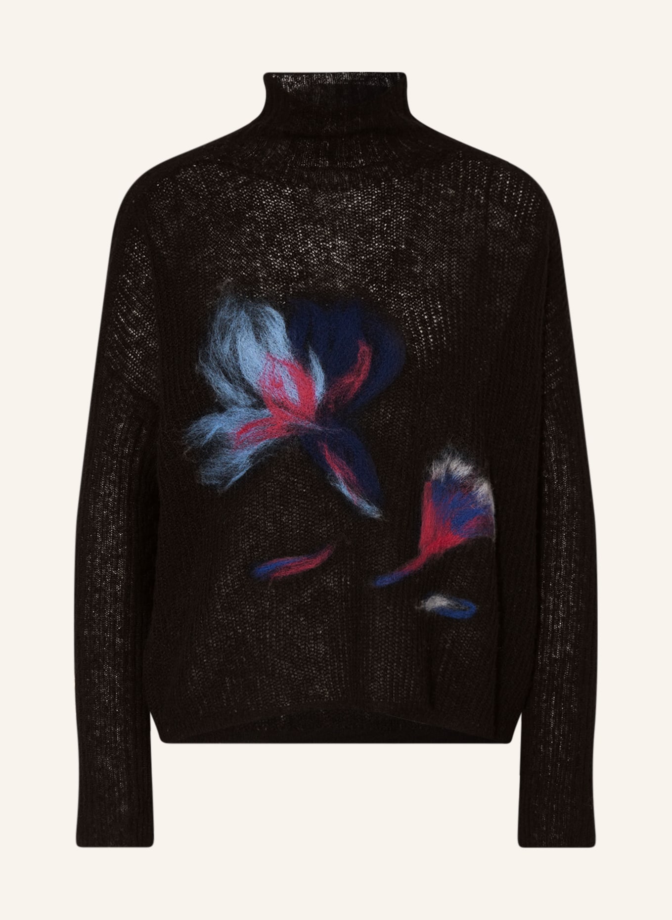 EMPORIO ARMANI Sweater with alpaca, Color: BLACK/ LIGHT BLUE/ DARK BLUE (Image 1)