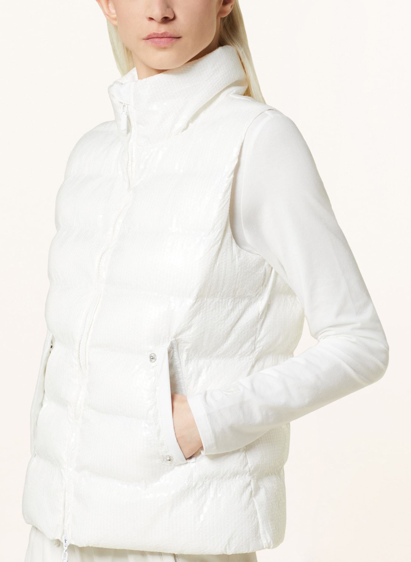 Princess GOES HOLLYWOOD Quilted vest with sequins, Color: WHITE (Image 4)