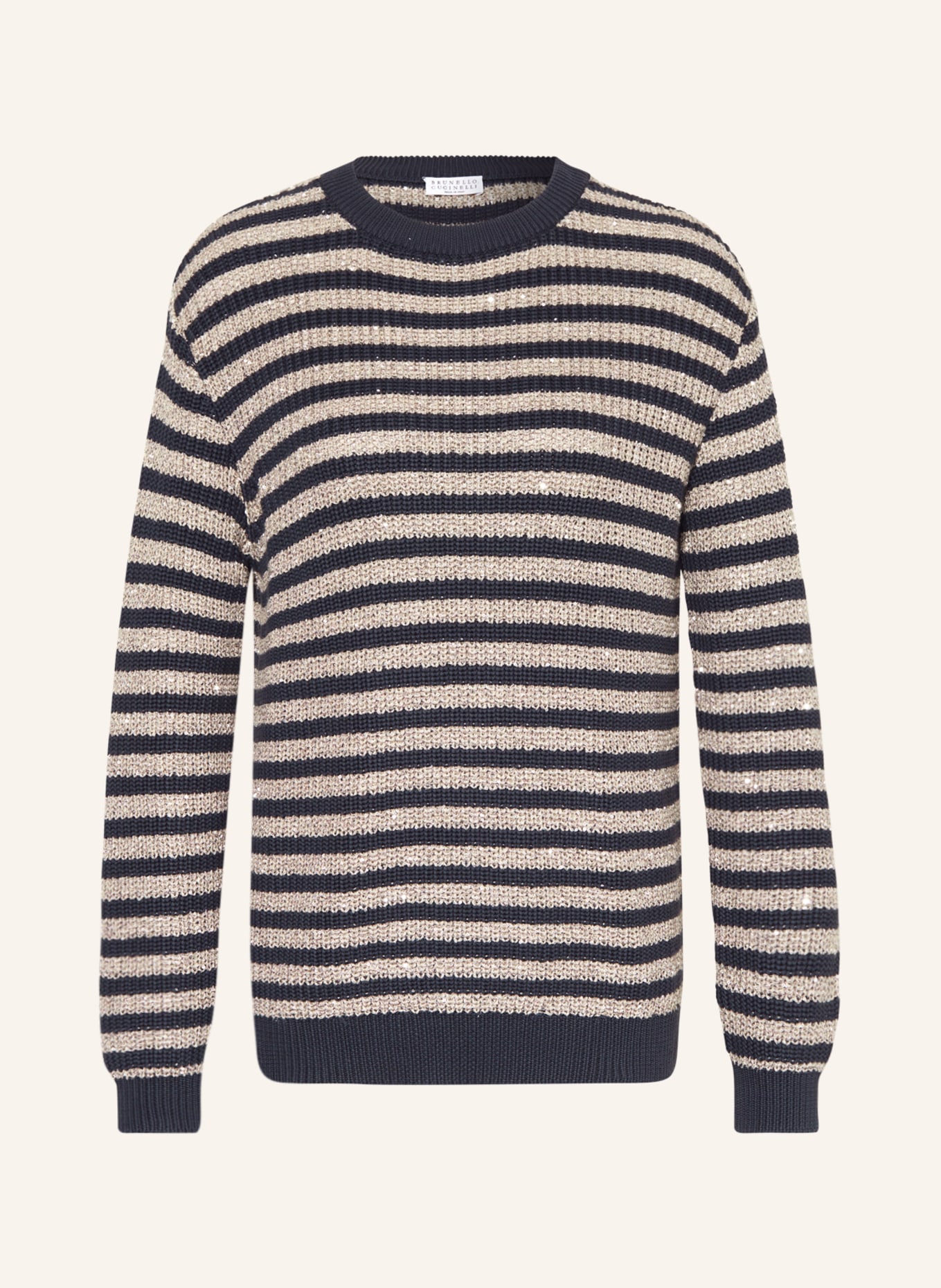 BRUNELLO CUCINELLI Sweter z cekinami, Kolor: CZIEMNOSZARY/ BEŻOWY (Obrazek 1)