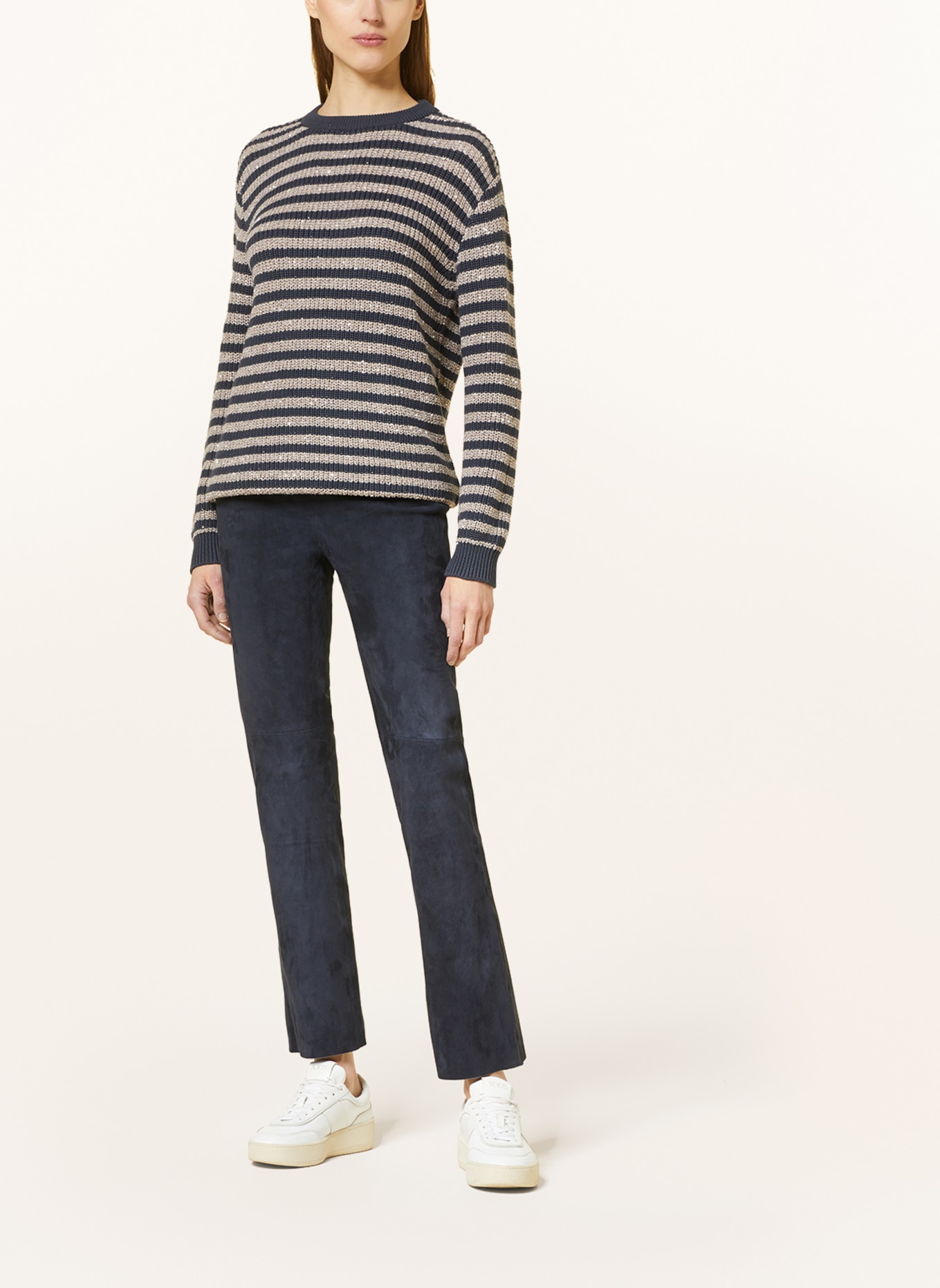 BRUNELLO CUCINELLI Sweater with sequins, Color: DARK GRAY/ BEIGE (Image 2)