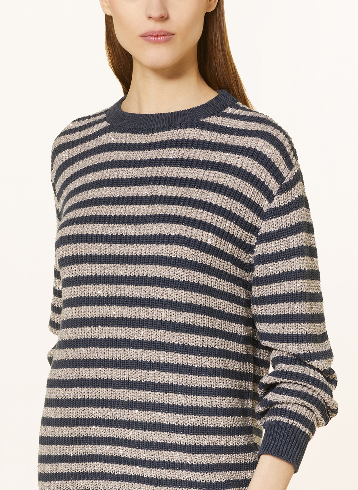 BRUNELLO CUCINELLI Sweater with sequins, Color: DARK GRAY/ BEIGE (Image 4)