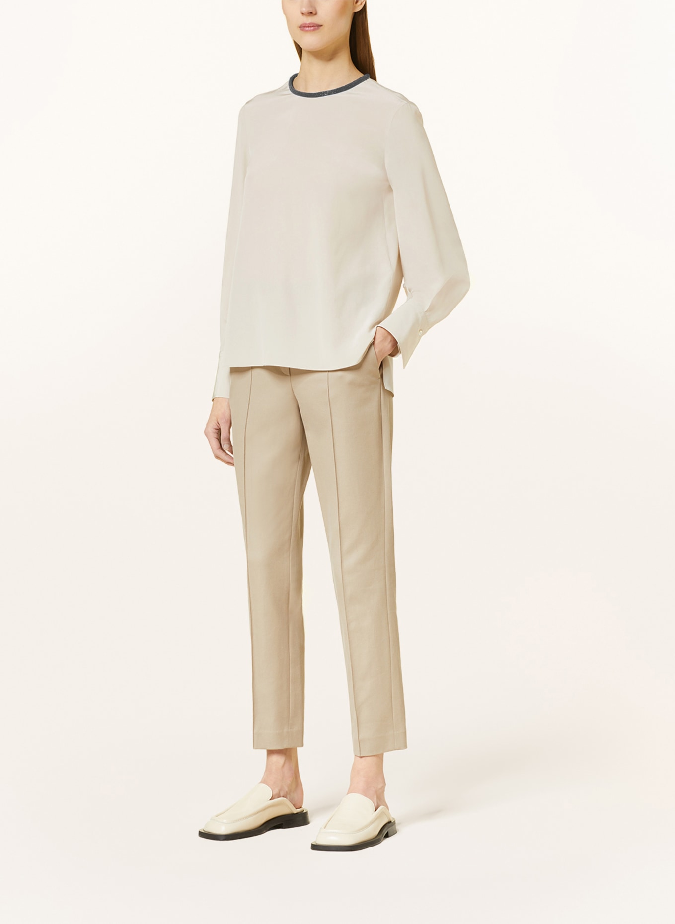BRUNELLO CUCINELLI Shirt blouse in silk, Color: BEIGE (Image 2)