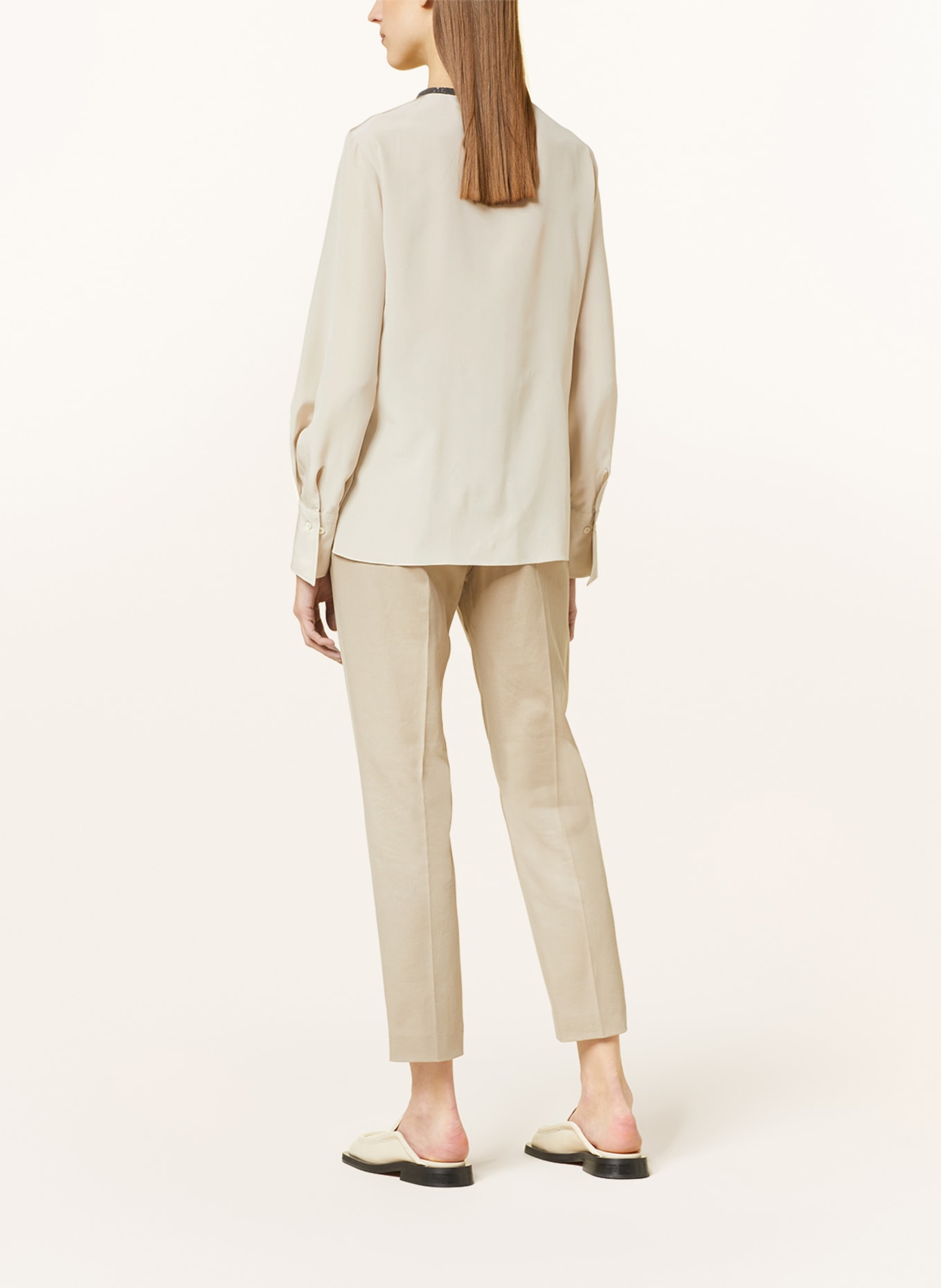 BRUNELLO CUCINELLI Shirt blouse in silk, Color: BEIGE (Image 3)