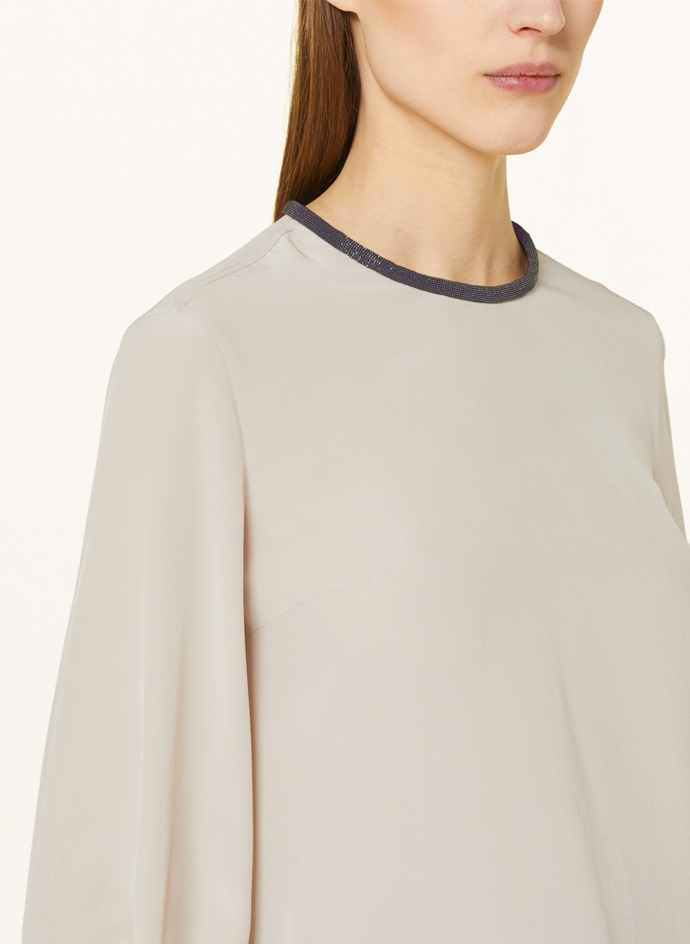 BRUNELLO CUCINELLI Shirt blouse in silk, Color: BEIGE (Image 4)