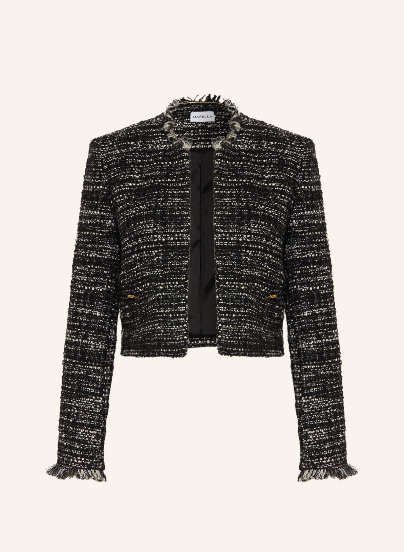 MARELLA Bouclé blazer SEDILE, Color: BLACK/ WHITE (Image 1)