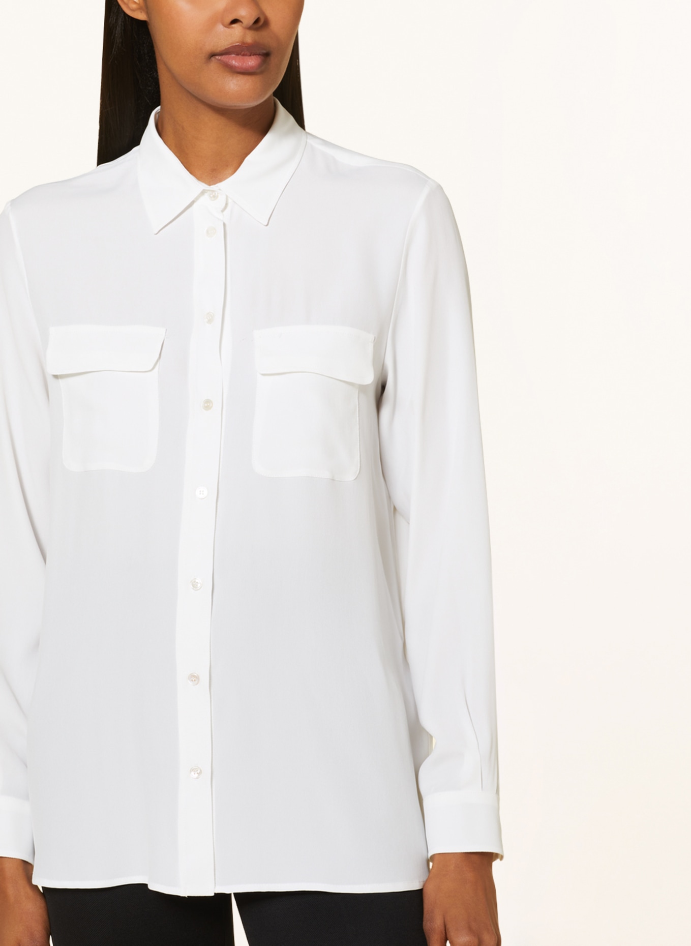 MARELLA Shirt blouse with silk, Color: WHITE (Image 4)