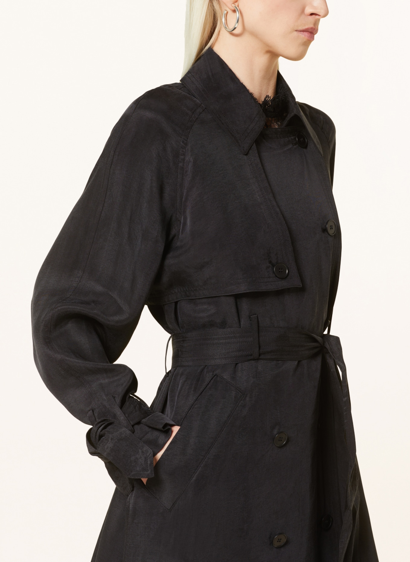 ALLSAINTS Trench coat KIKKI, Color: BLACK (Image 4)