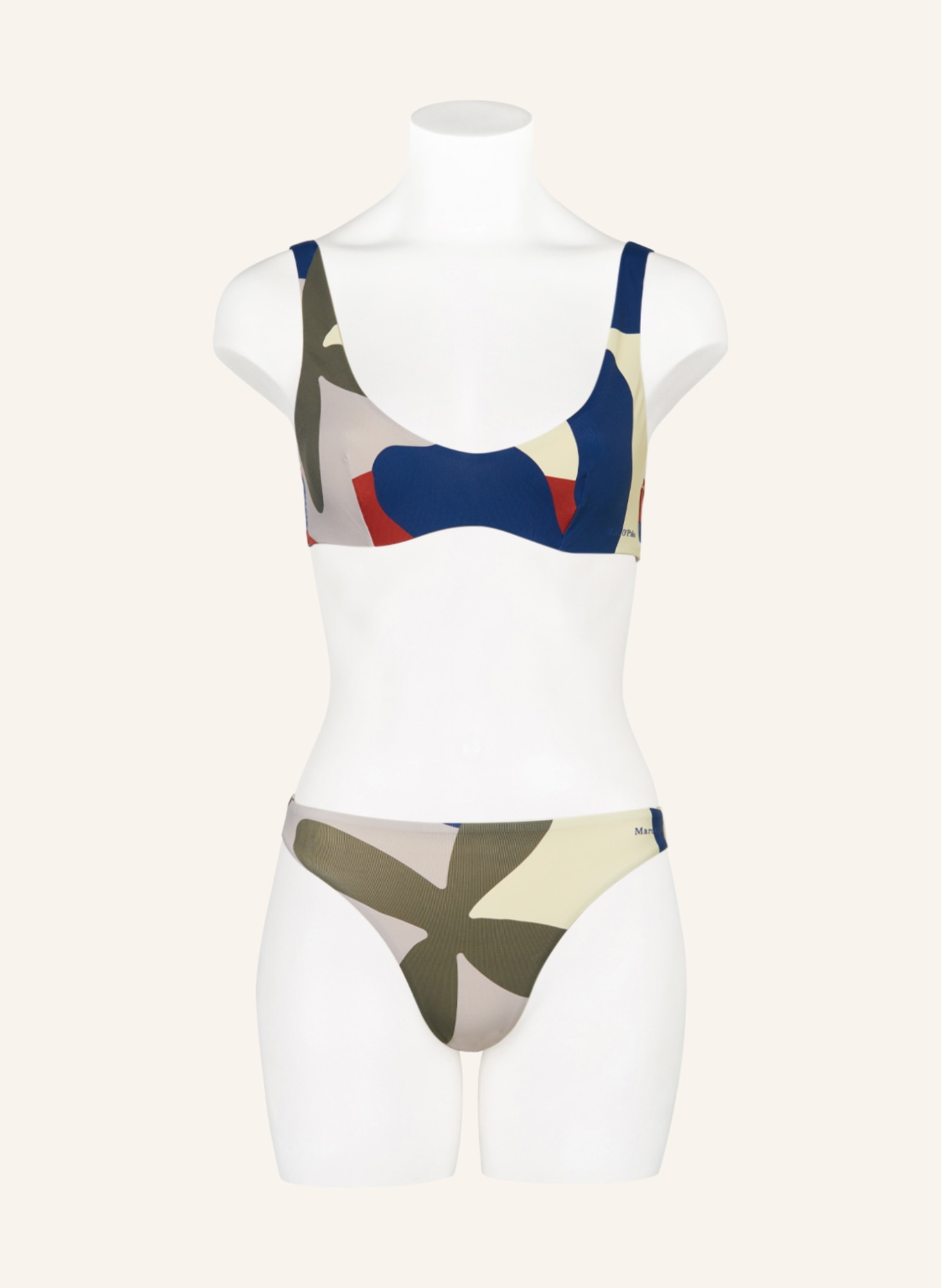 Marc O'Polo Underwired bikini top with UV protection, Color: LIGHT YELLOW/ OLIVE/ TAUPE (Image 2)