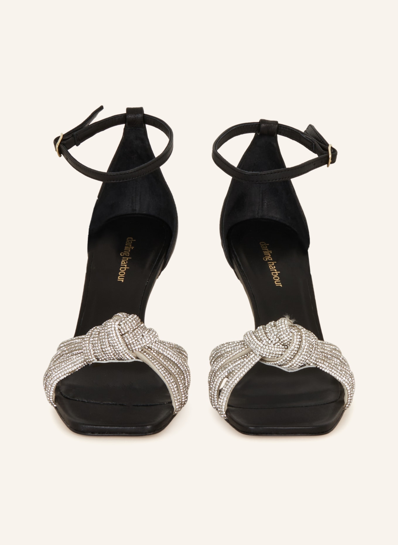 darling harbour Sandals with decorative gems, Color: BLACK (Image 3)