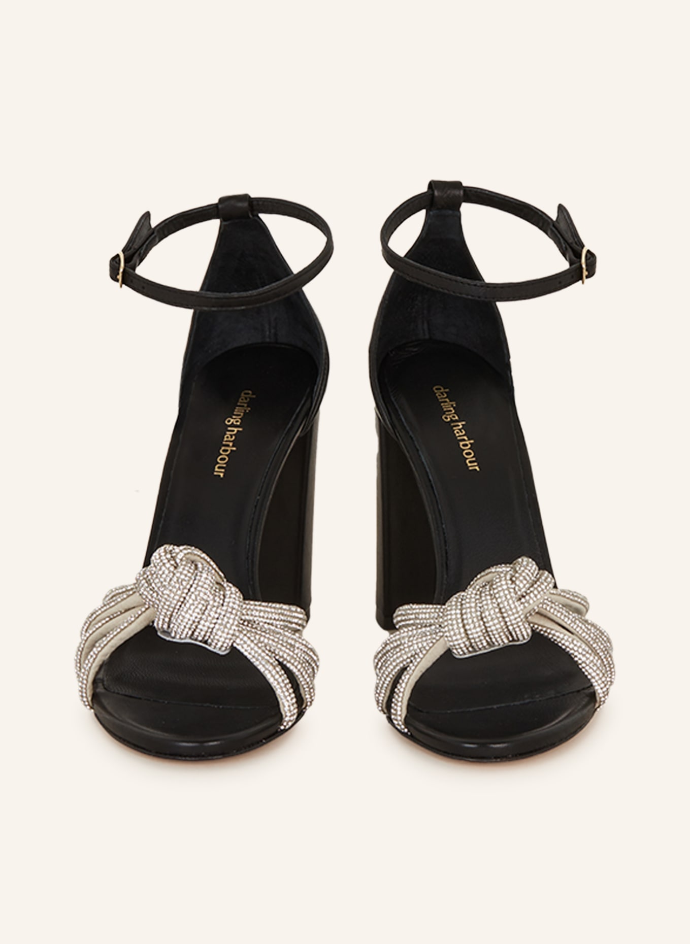 darling harbour Sandals with decorative gems, Color: BLACK (Image 3)