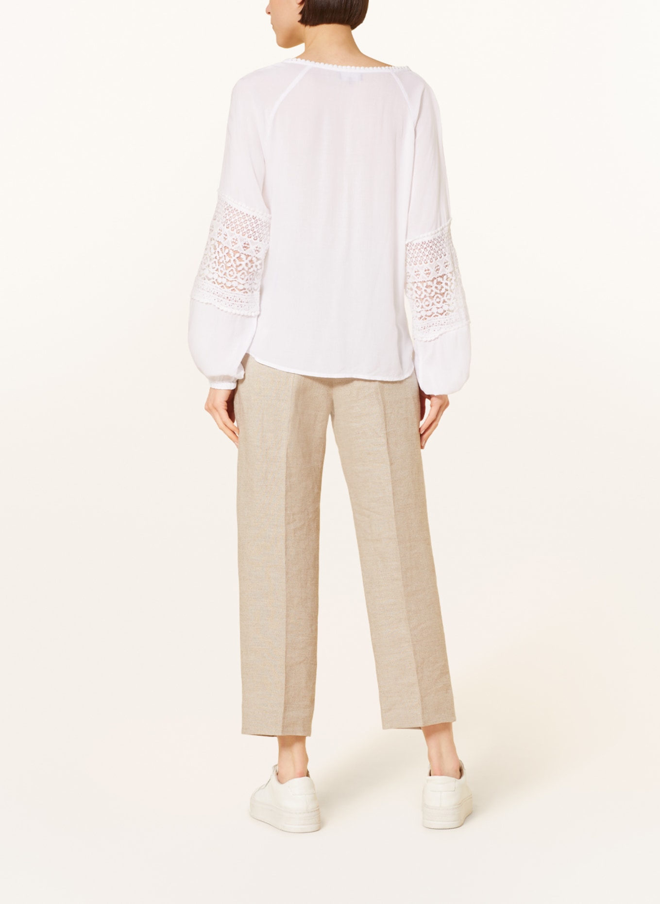 monari Shirt blouse with lace, Color: WHITE (Image 3)