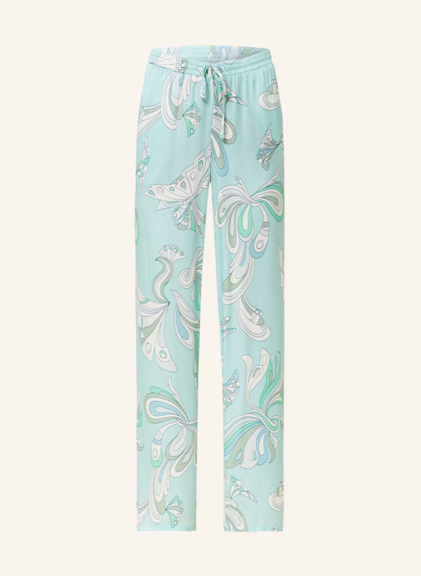 Juvia Wide leg trousers PAOLA in silk, Color: TURQUOISE (Image 1)