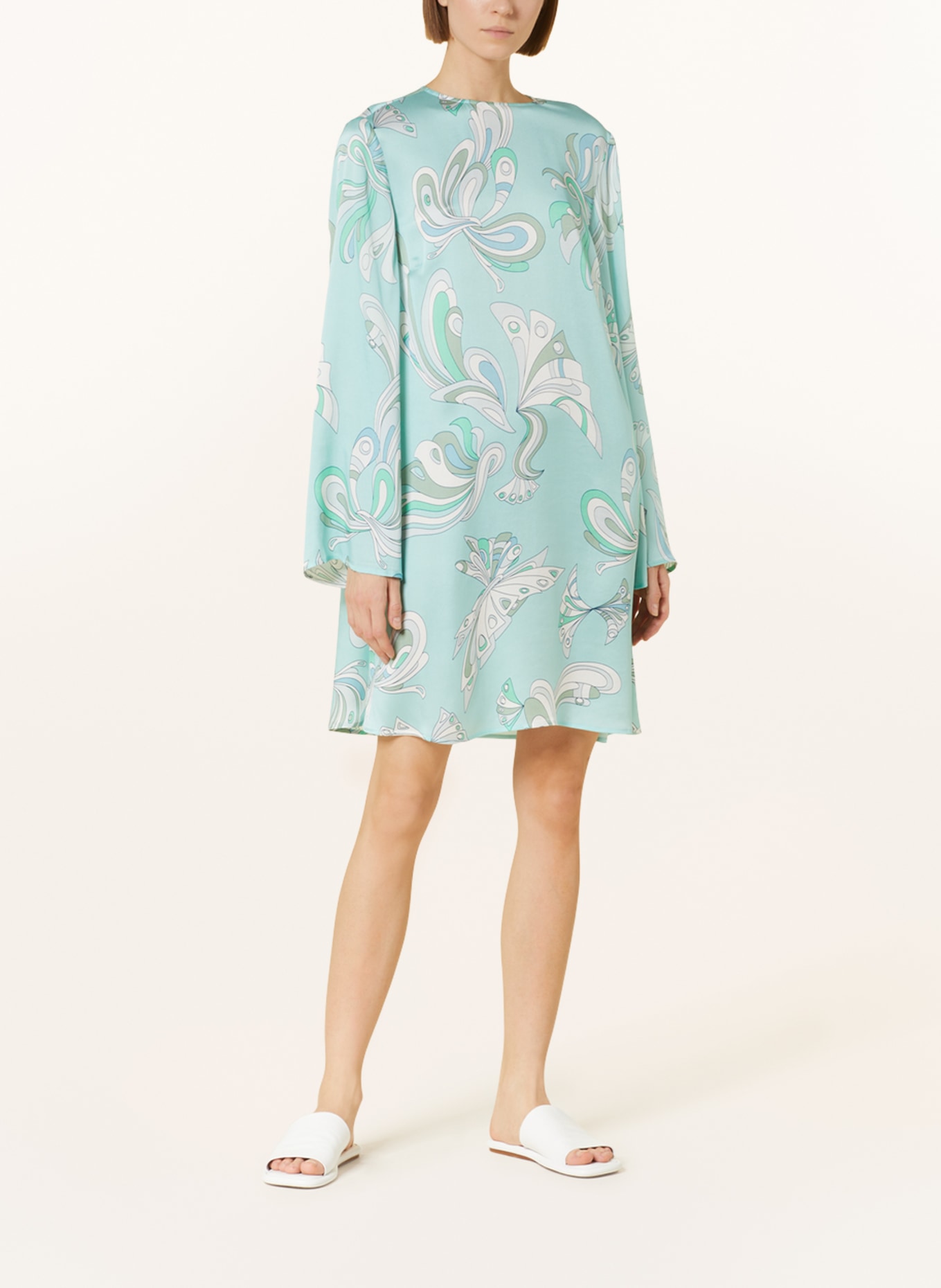 Juvia Silk dress DEMI, Color: TURQUOISE (Image 2)