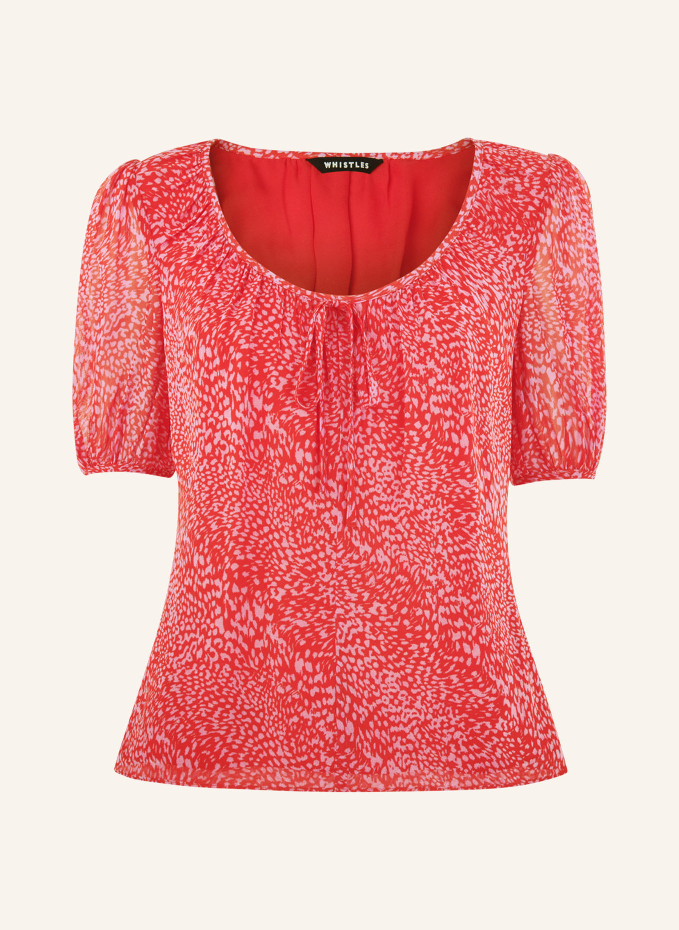 WHISTLES Shirt blouse, Color: RED/ LIGHT PURPLE (Image 1)