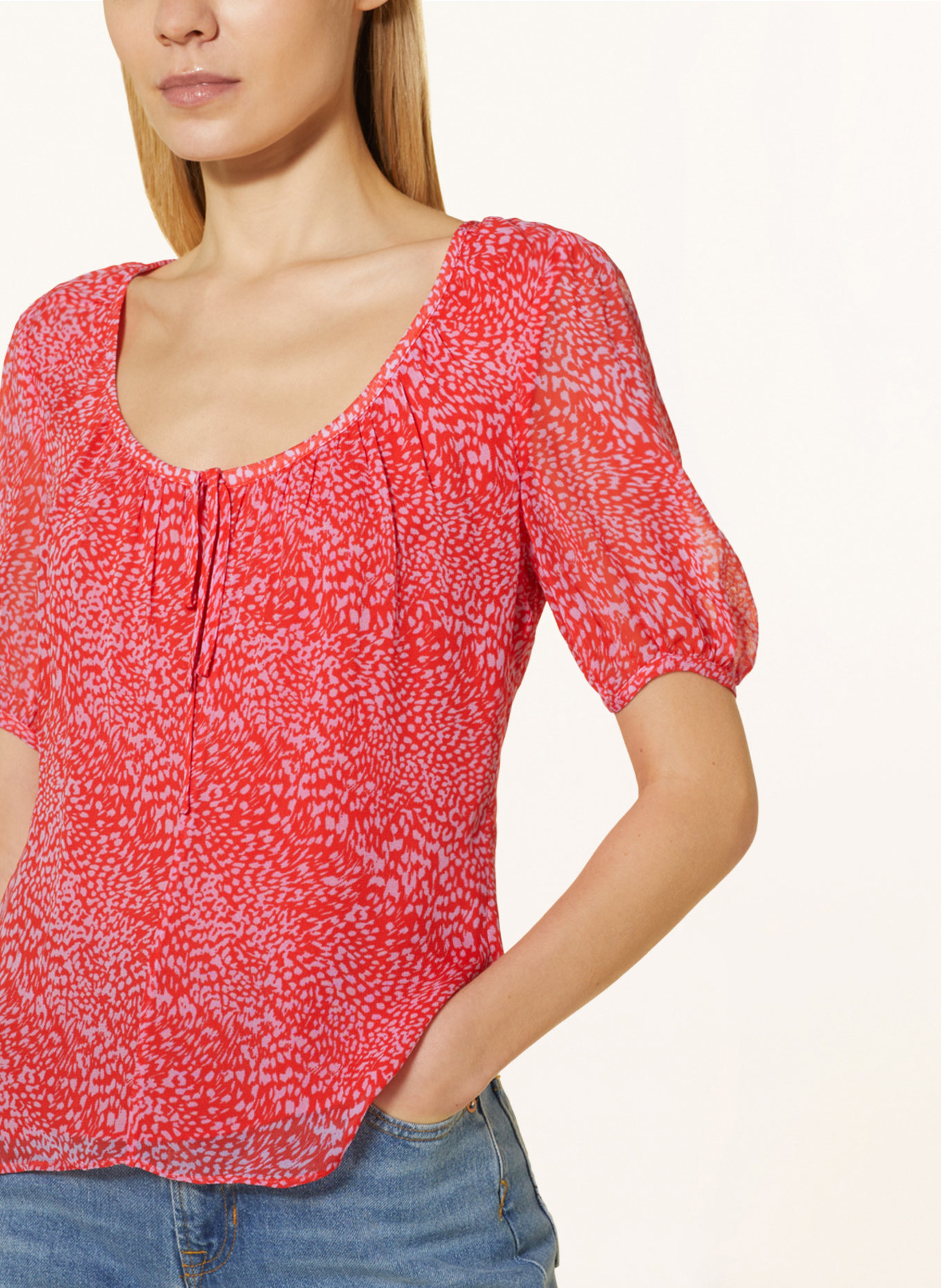 WHISTLES Shirt blouse, Color: RED/ LIGHT PURPLE (Image 4)